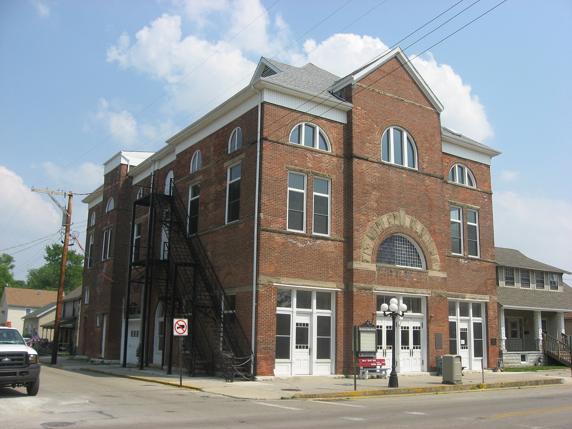 Front and northern side of the Jamestown Opera House, located at 19 N. — Ohio