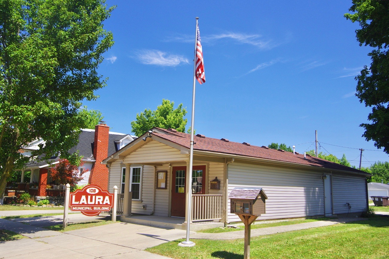 Laura Municipal Building in Laura, Ohio, United States.