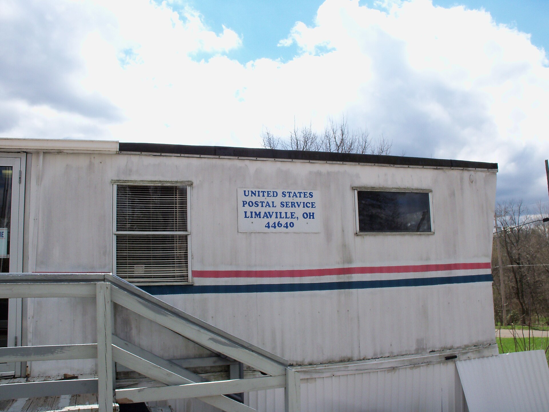 Post Office in Limaville, Ohio is housed in this Single-wide trailer