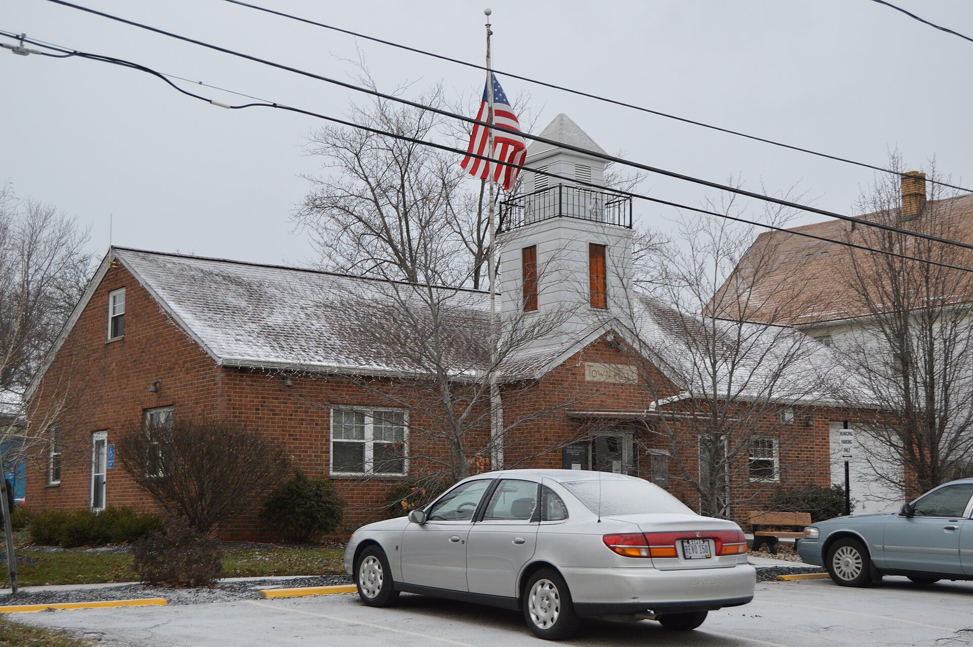 Front of Village Hall in Linndale, Ohio, United States, located on 119th Street.
