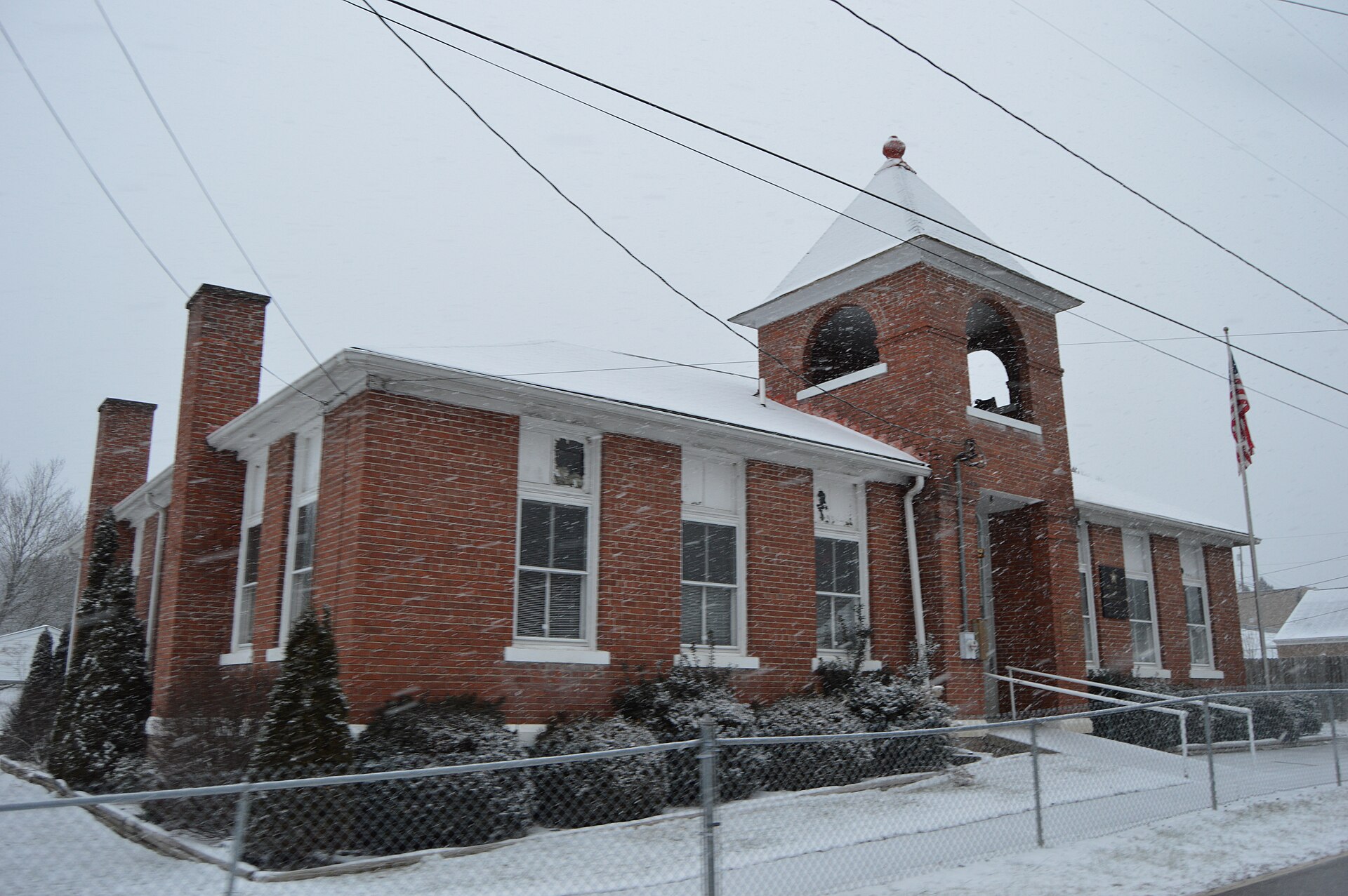 Front of the Lower Salem village hall, located on State Route 821 in Lower Salem, Ohio, United States.