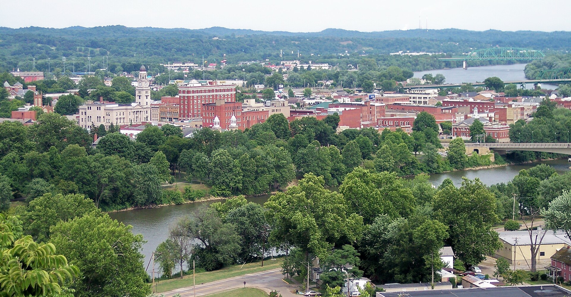 Downtown streets in Marietta, Ohio