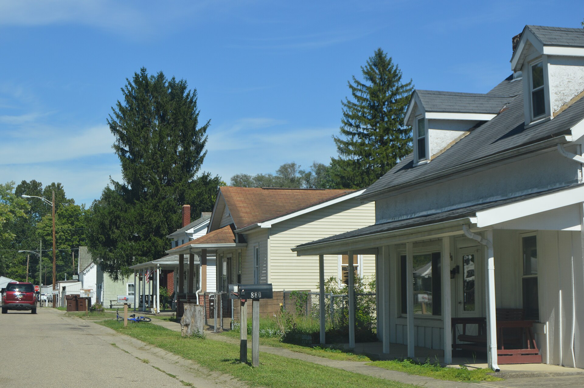 Houses on the eastern side of Liberty Street in Millville, Ohio, United States.