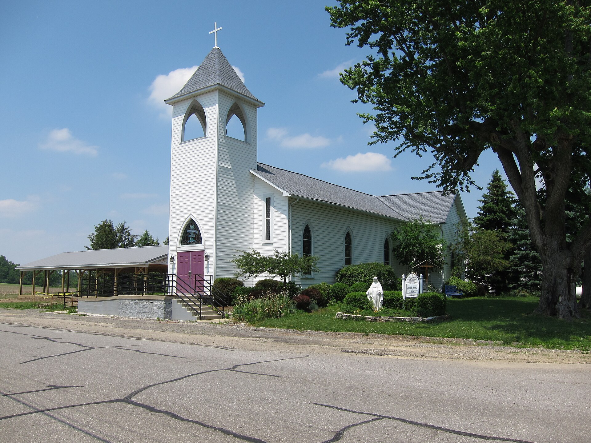 Immaculate Conception Catholic Church (North Lewisburg, Ohio) - exterior, front quarter view