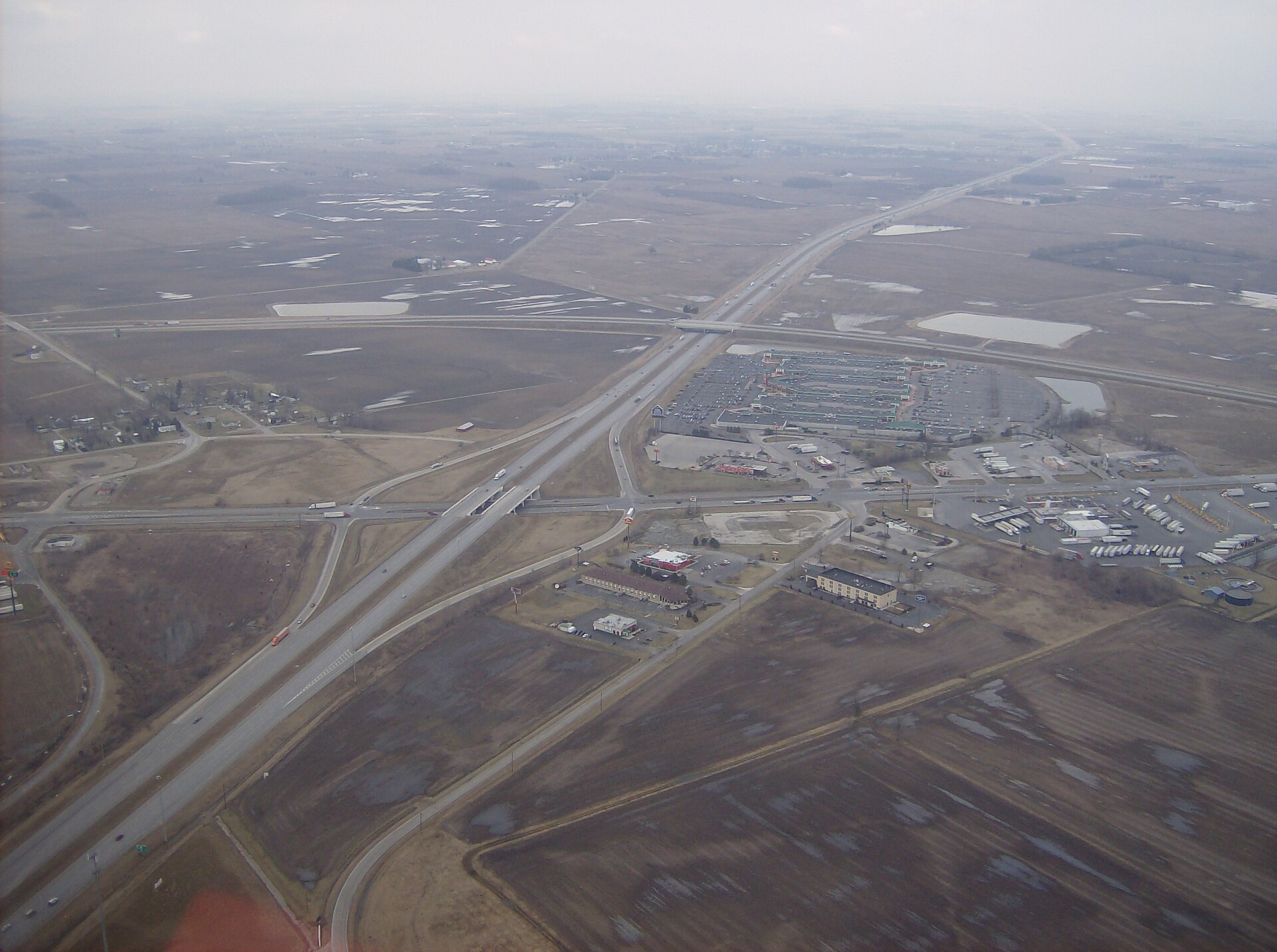 Aerial view of West Lancaster, a community in southern Jefferson Township, Fayette County, Ohio, United States. — Octa, Ohio
