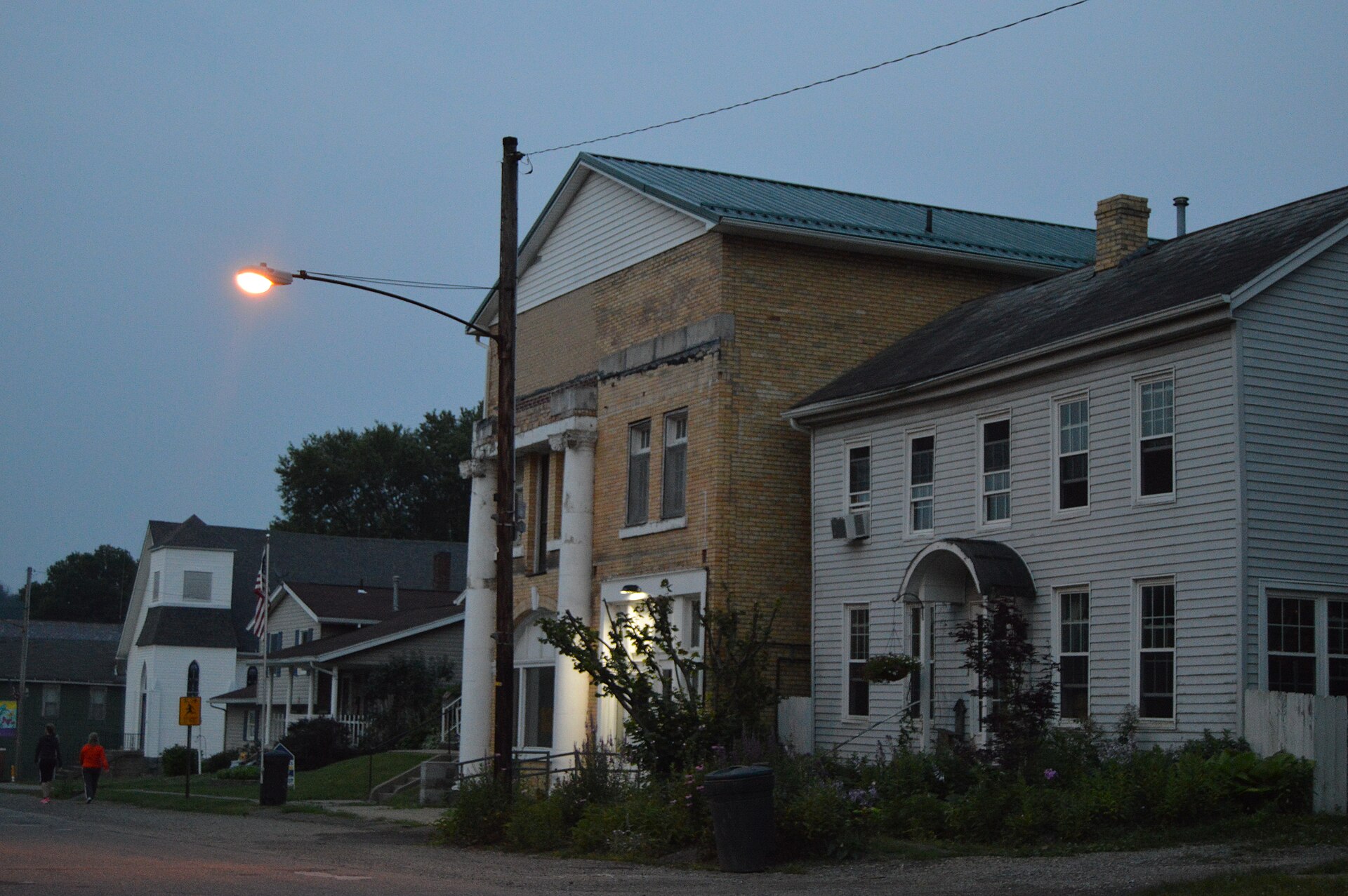 Buildings on Main Street west of the Mill Street intersection in Pleasant City, Ohio, United States.