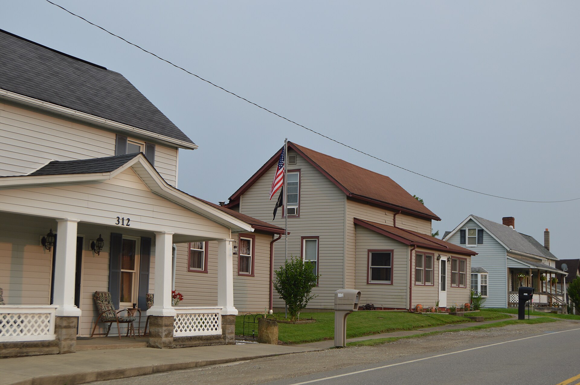Houses on the eastern side of the 300 block of N. High Street (State Route 285) in Senecaville, Ohio, United States.
