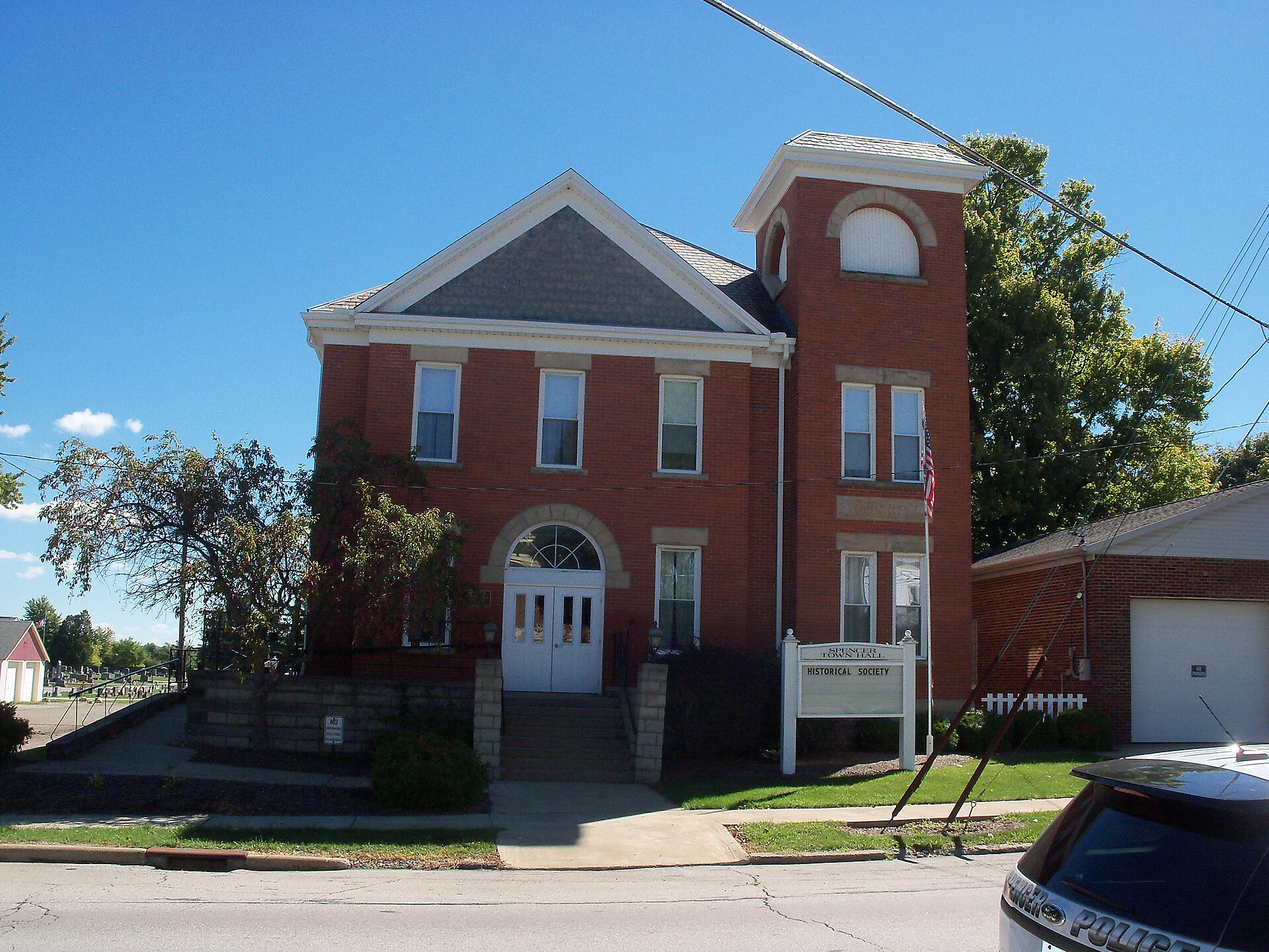 This building was town hall in Spencer, Ohio 1898 - 1998. It now houses the Spencer Historical Society https://www.visitmedinacounty.com/things-to-do-in-medina-county/spencer-historical-society/