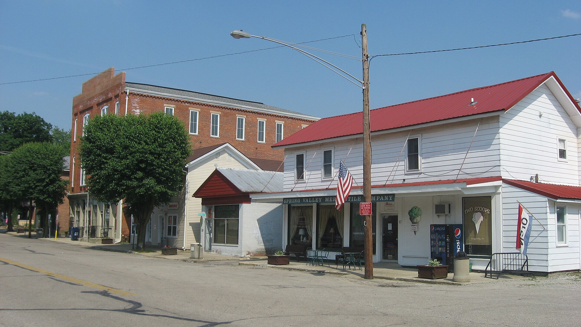 Buildings on the southern side of the first block of W. — Spring Valley, Ohio