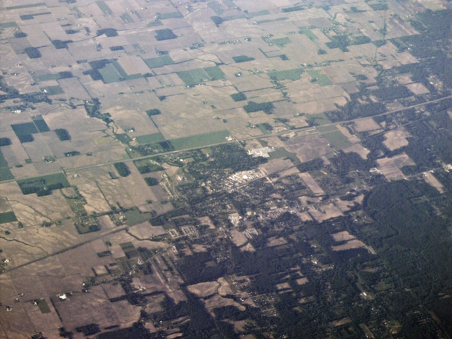 Aerial landscape in Swanton, Ohio