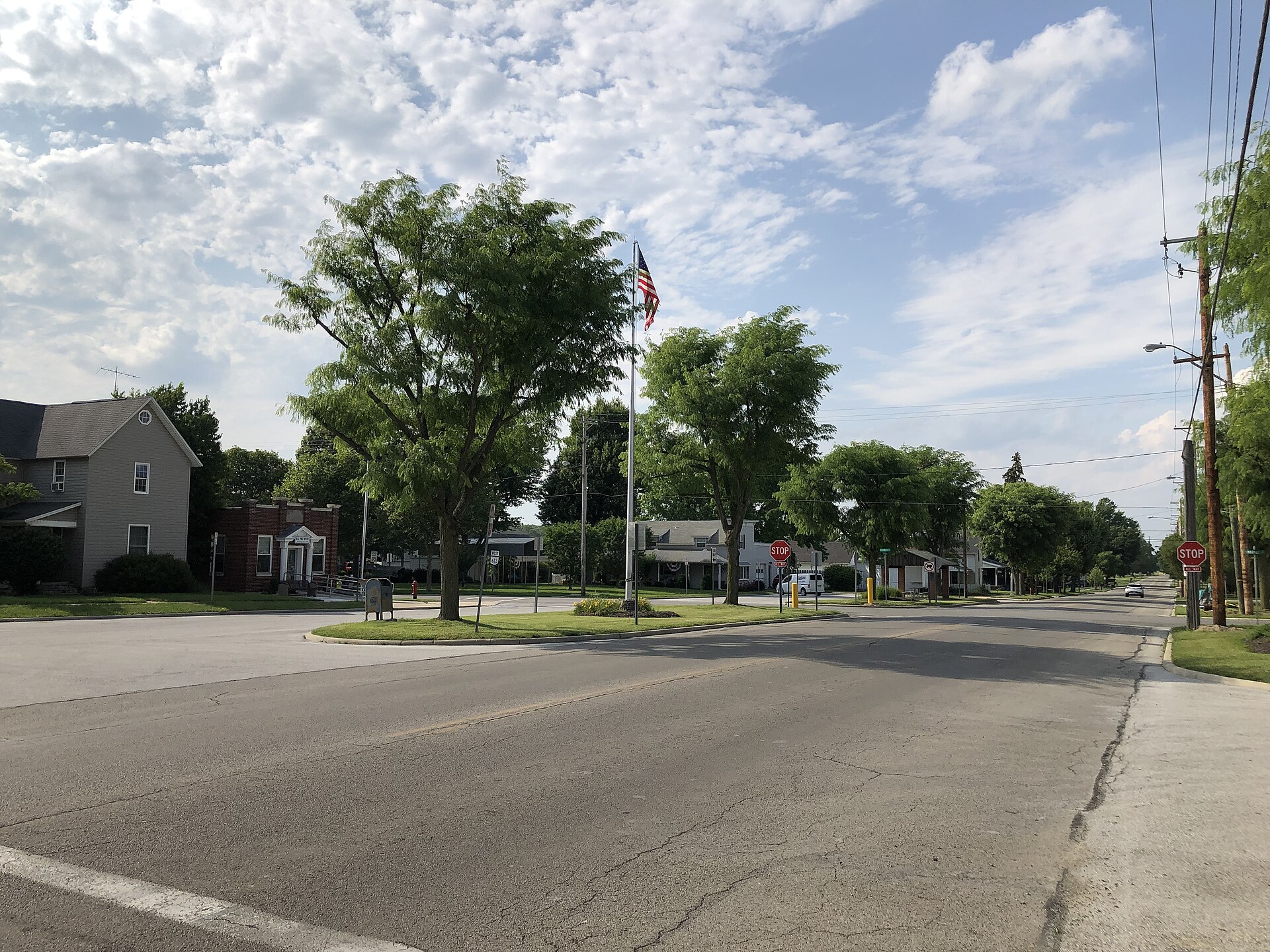 Downtown streets in Van Buren, Ohio