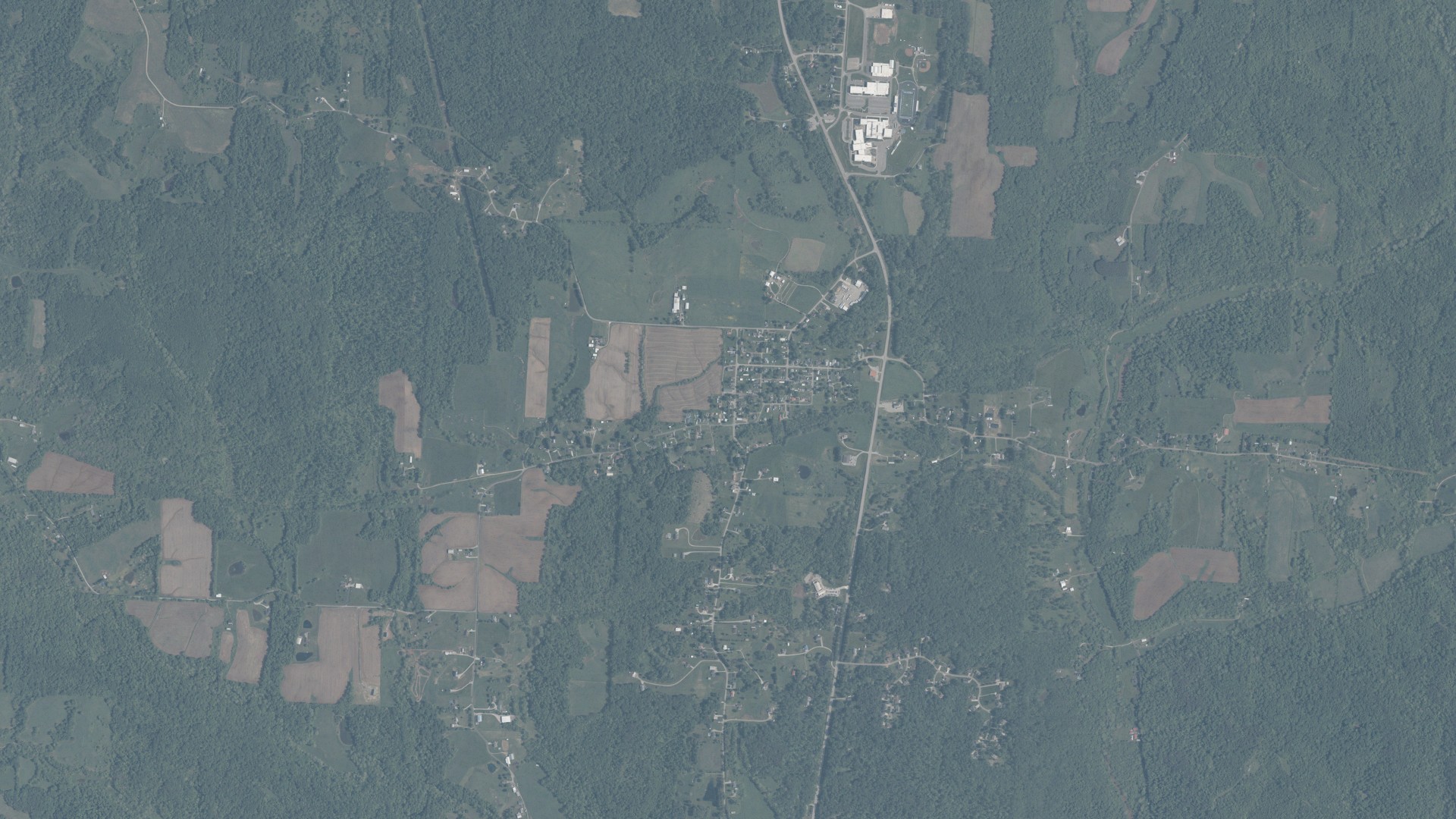 Natural-color aerial photograph of land around Vincent, Ohio