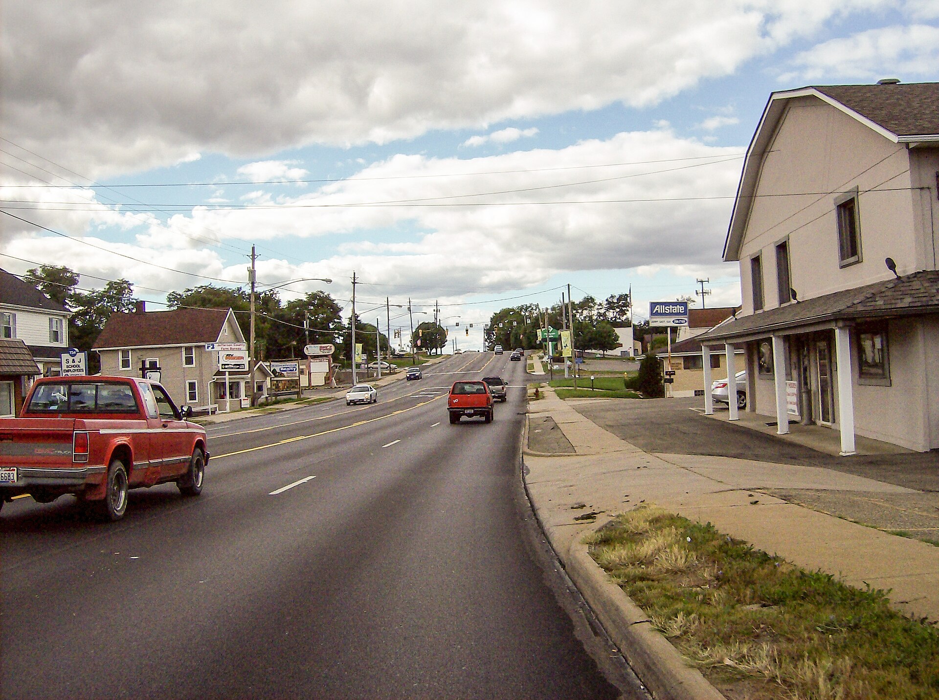 Along westbound State Route 43 in central Wintersville, a village in Jefferson County, Ohio, United States.