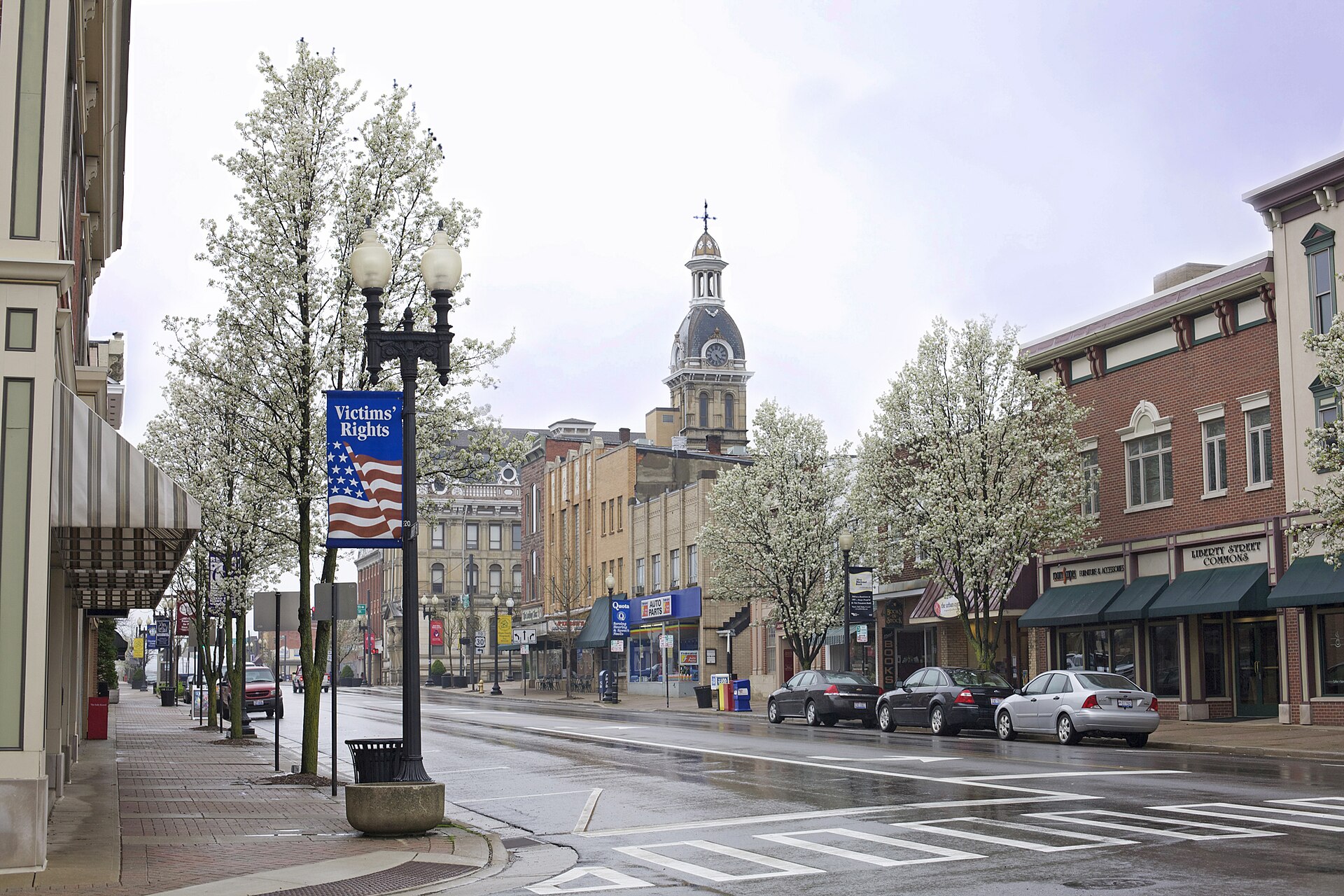 Downtown streets in Wooster, Ohio
