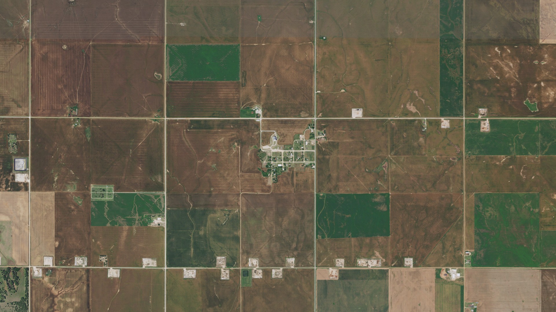 Natural-color aerial photograph of land around Amorita, Oklahoma