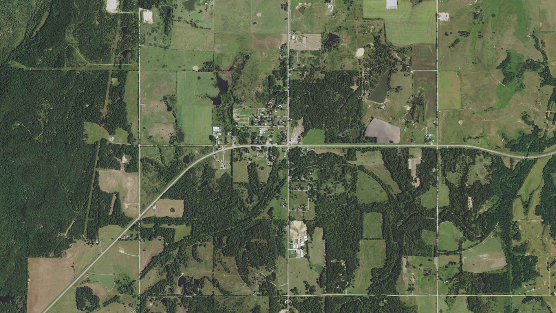 Natural-color aerial photograph of land around Atwood, Oklahoma