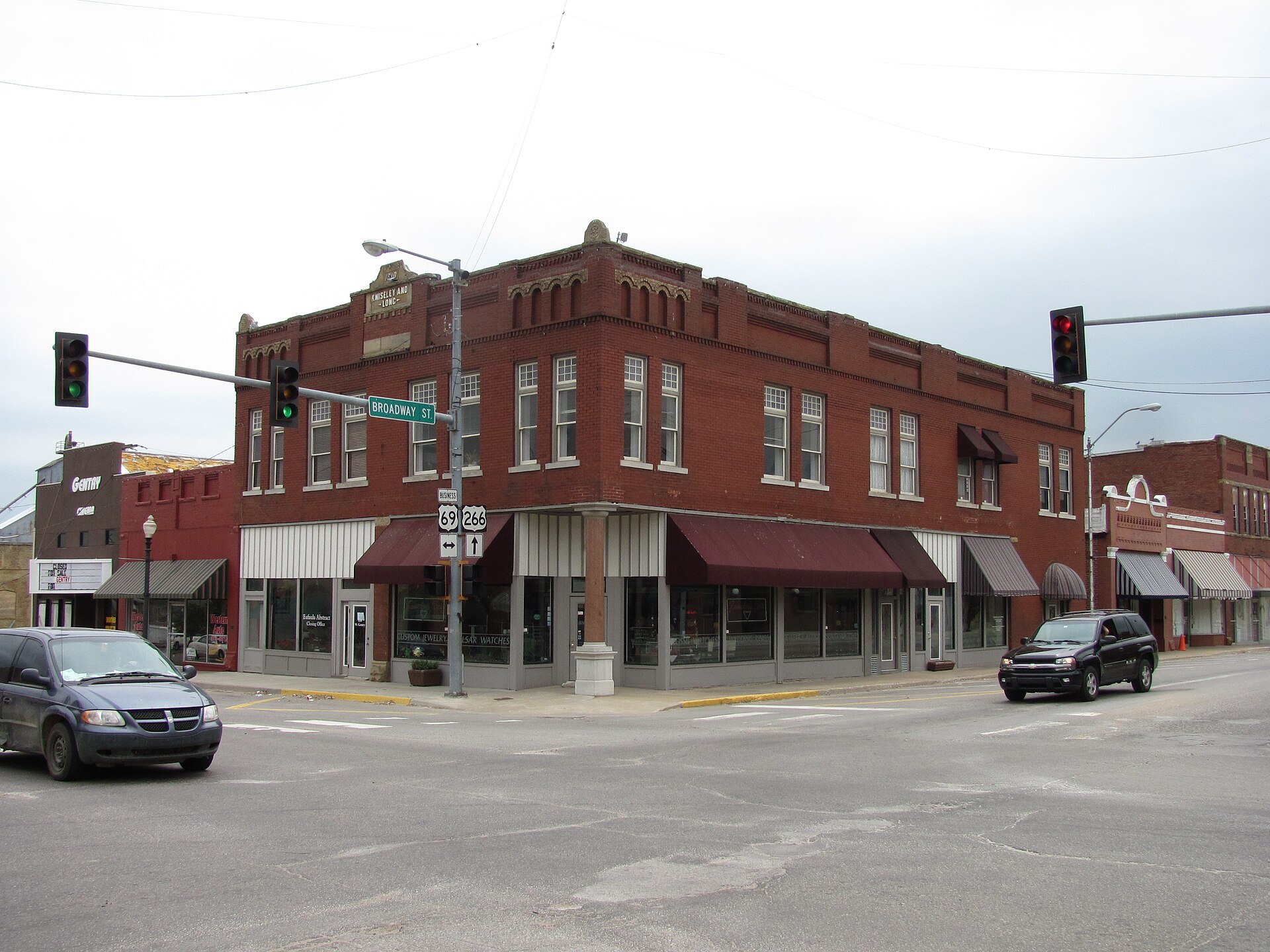 Kniseley and Long Building, Checotah Oklahoma This is an image of a place or building that is listed on the National Register of Historic Places in the United States of America.