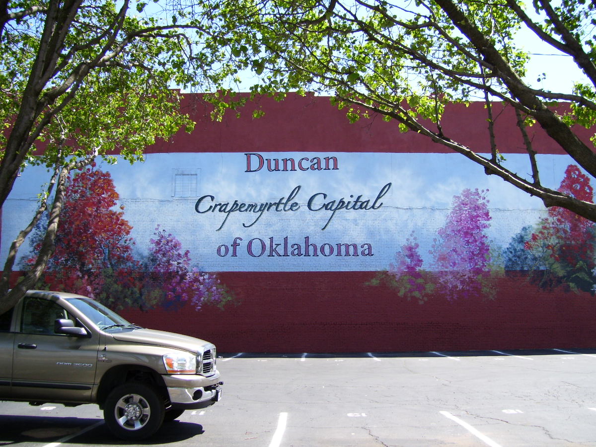 Painting on the Palace Theatre Building in Downtown Duncan — Oklahoma