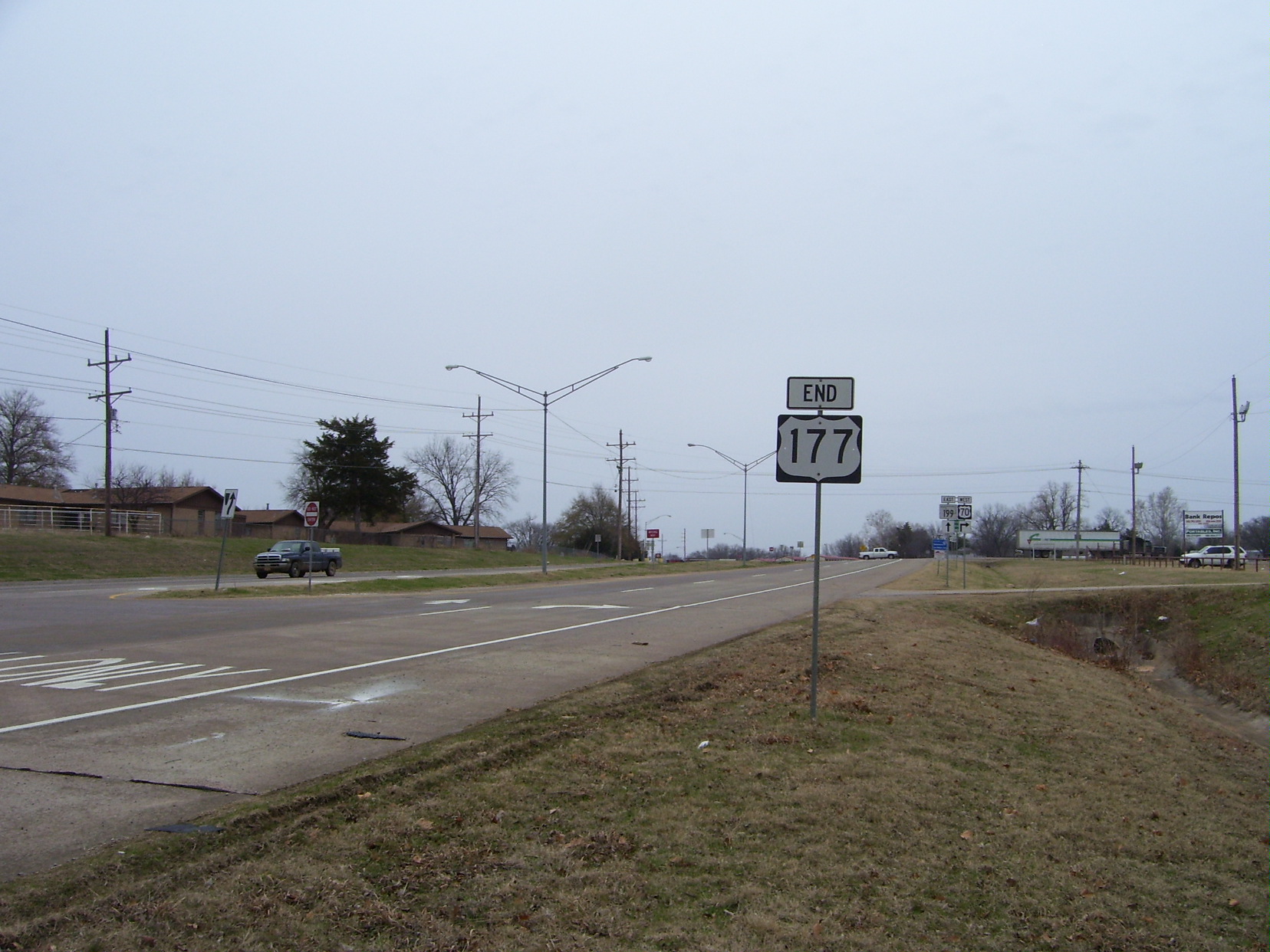 The southern terminus of U.S. Route 177 near Madill. — Oklahoma