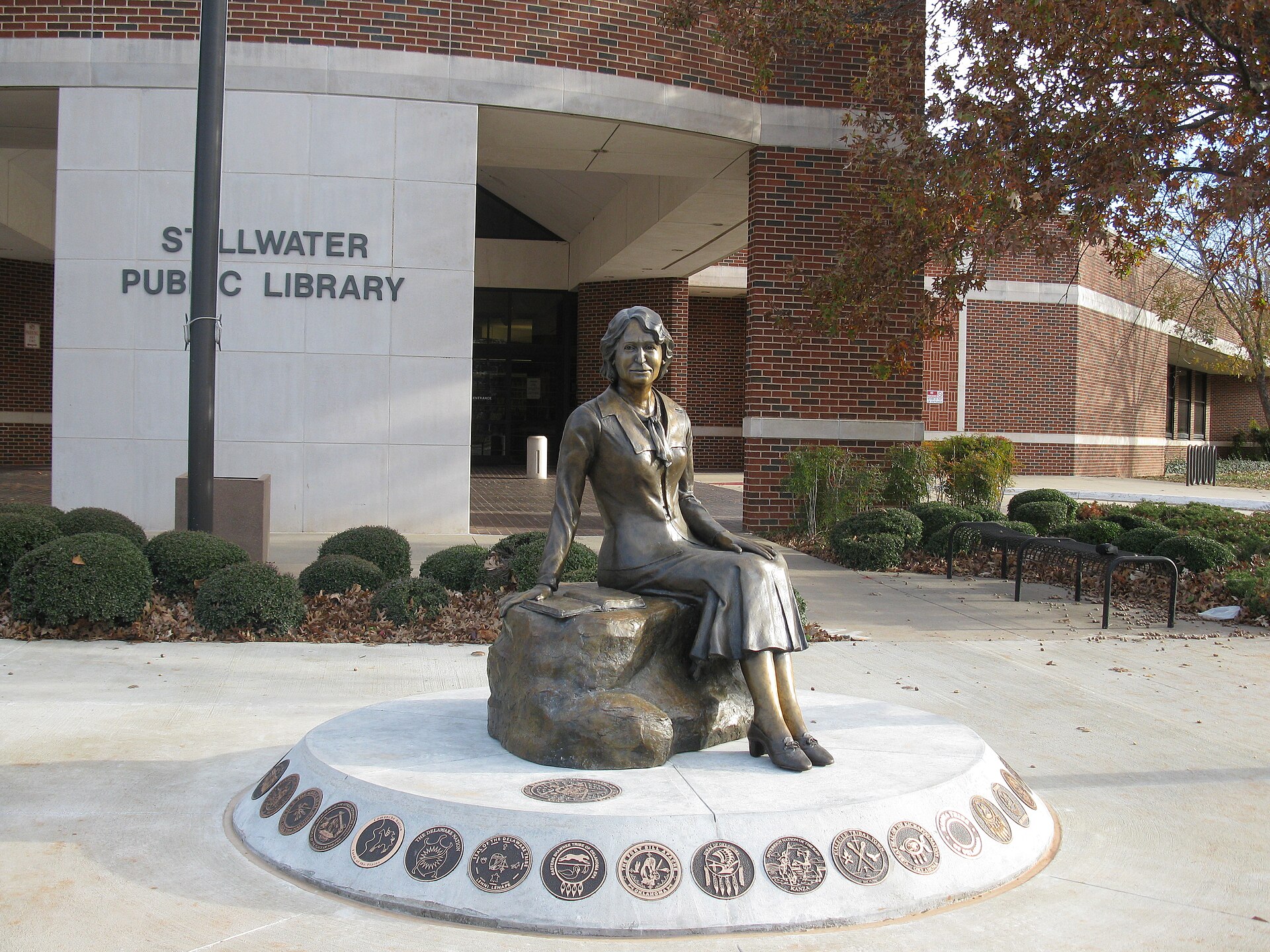 The Angie Debo statue at Stillwater Public Library, Stillwater, OK, was sculpted by Phyllis Mantik and installed in Nov. 2010. — Oklahoma