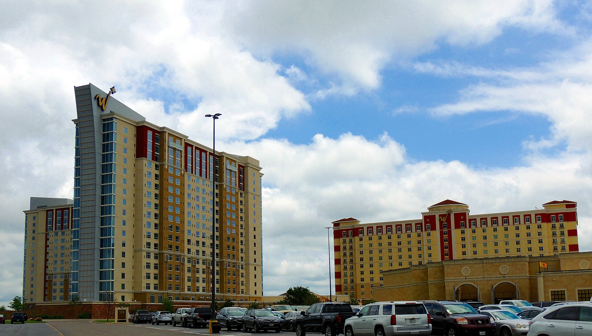 Winstar hotel towers located at Native American gaming resort in Thackerville, Oklahoma.