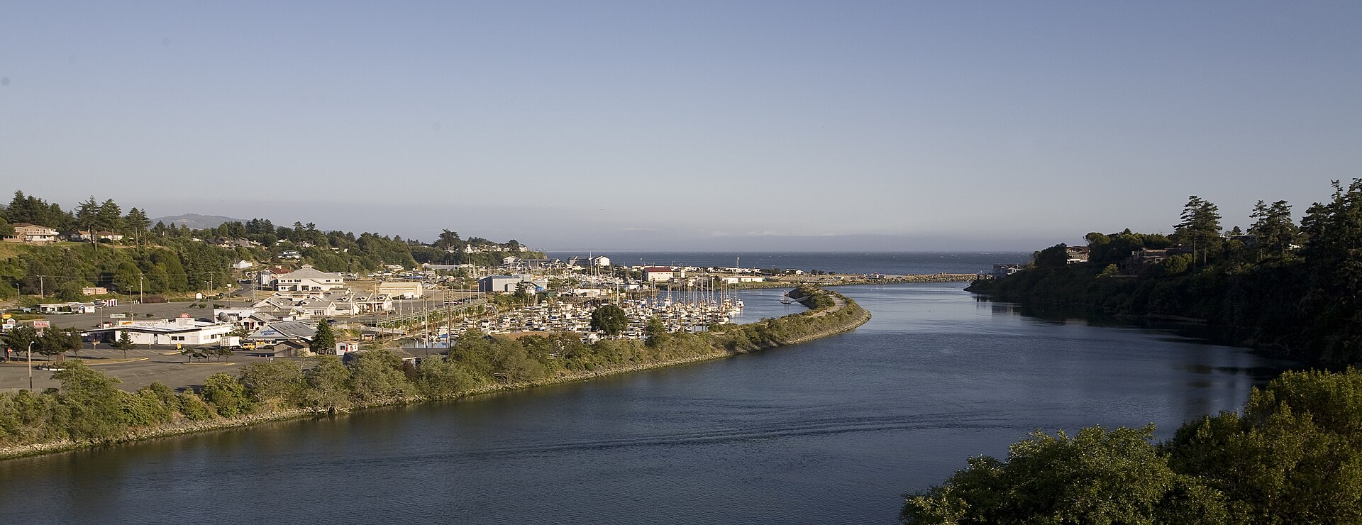 The mouth of the Chetco River and Brookings Harbor — in Brookings, Curry County, SW Oregon.