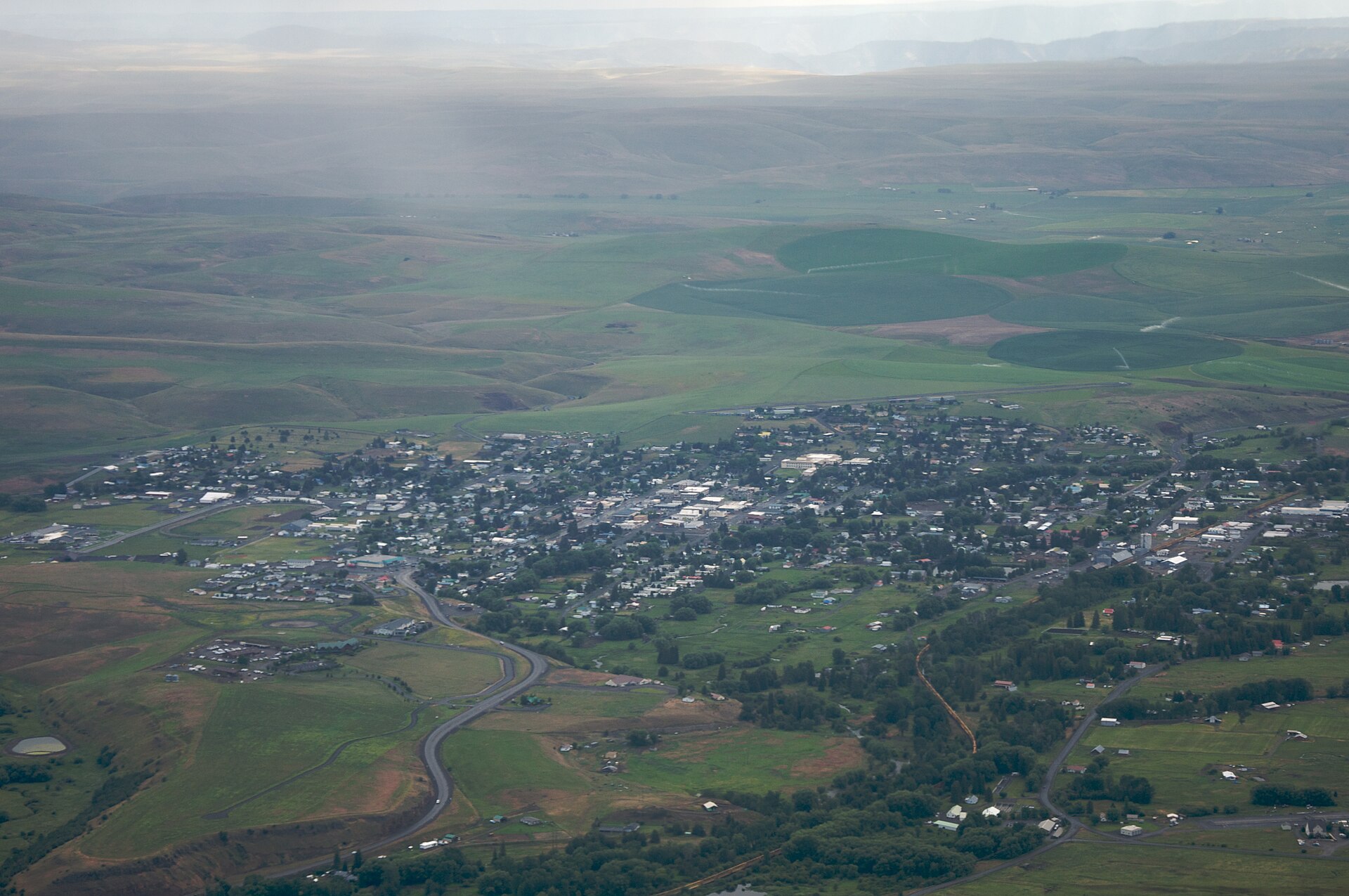 Aerial view of Enterprise, Oregon, USA