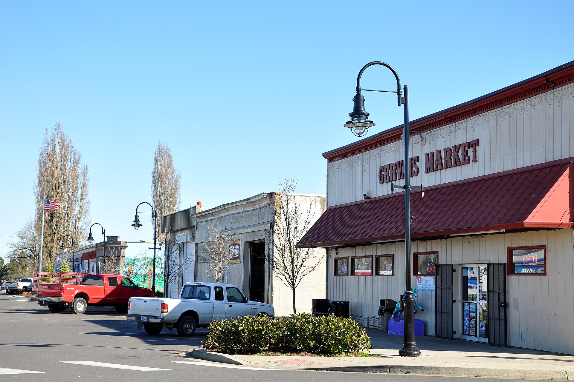 Fourth Street in Gervais, Oregon, United States, looking north
