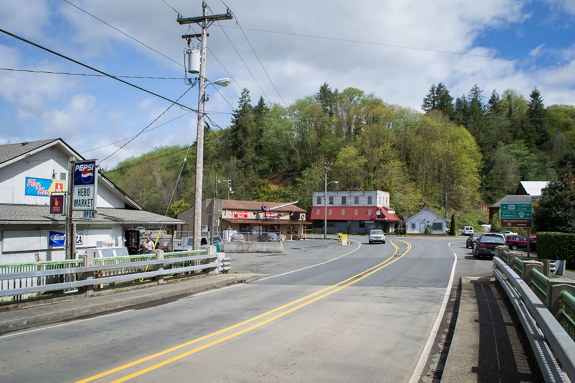 The town of Hebo on the Oregon Coast Highway