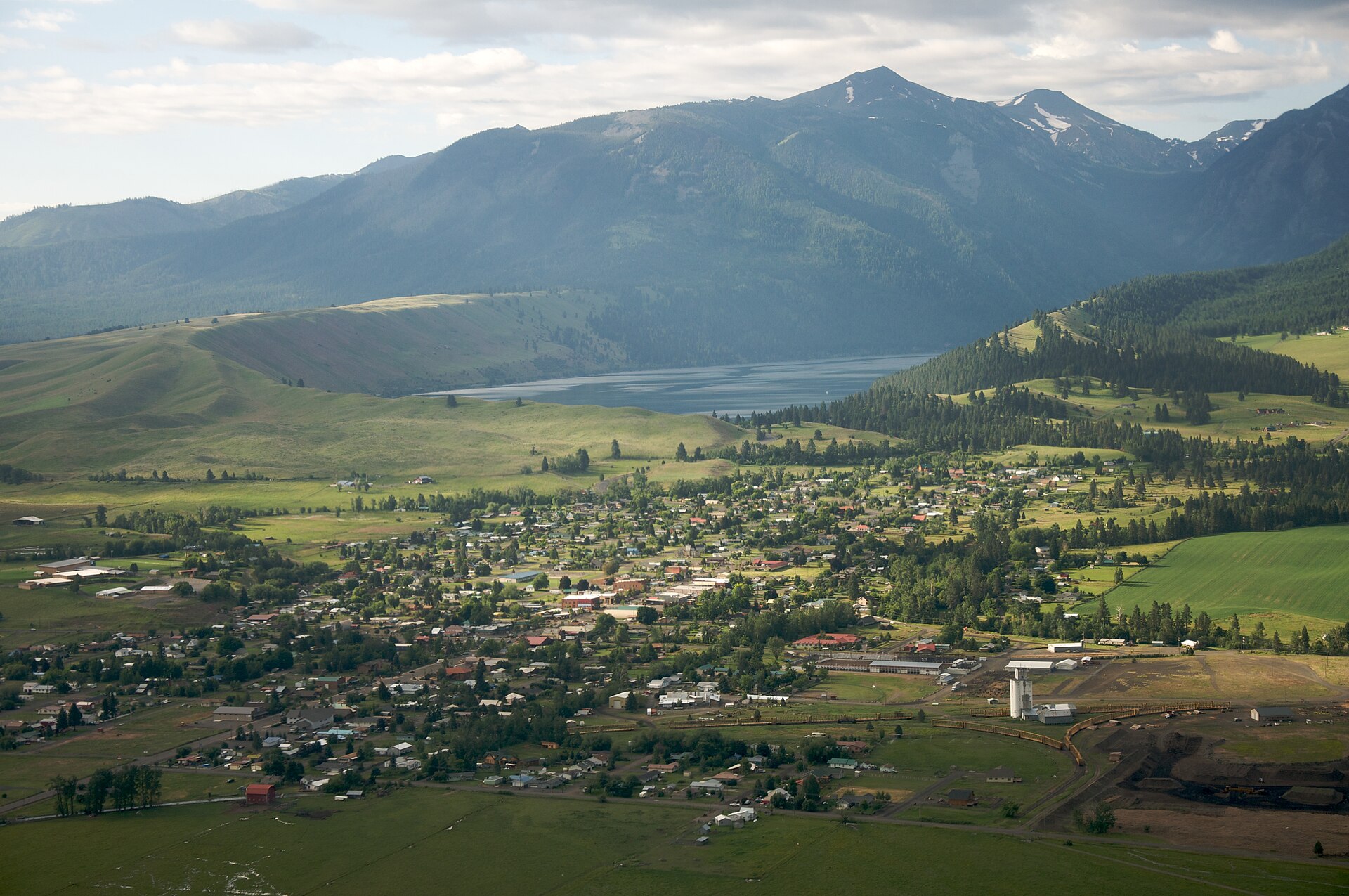 Aerial view of Joseph, Oregon, USA
