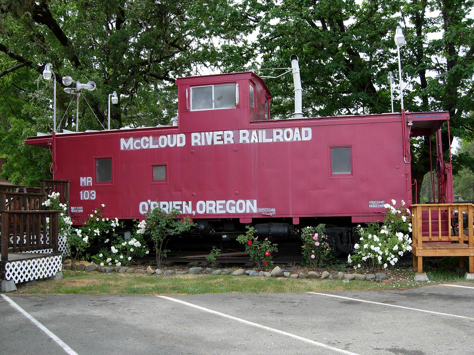 Though its not authentic McCloud rr. Rolling stock, this caboose in O'Brien, Oregon was repainted many years ago as such as the owner was a huge fan of the line.