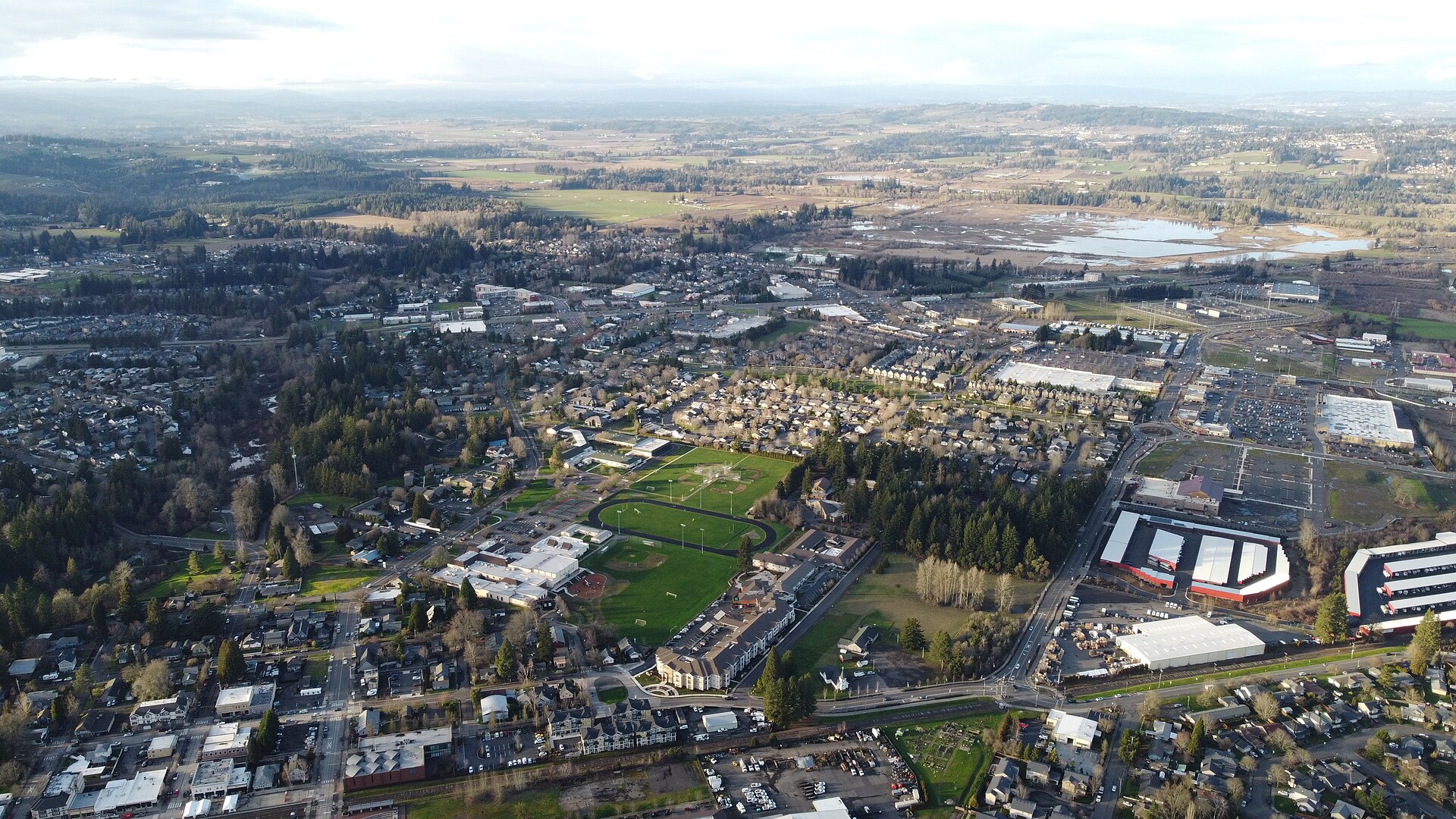 Picture I took of Sherwood from Above. — Oregon