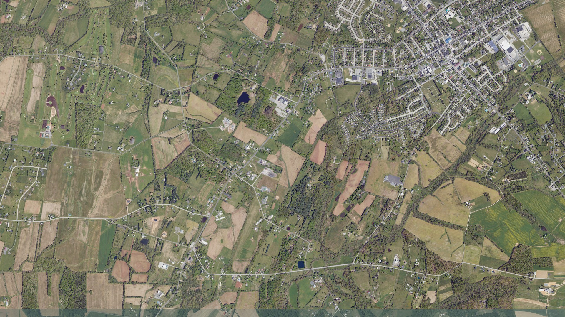 Aerial view of land around Germany, Pennsylvania