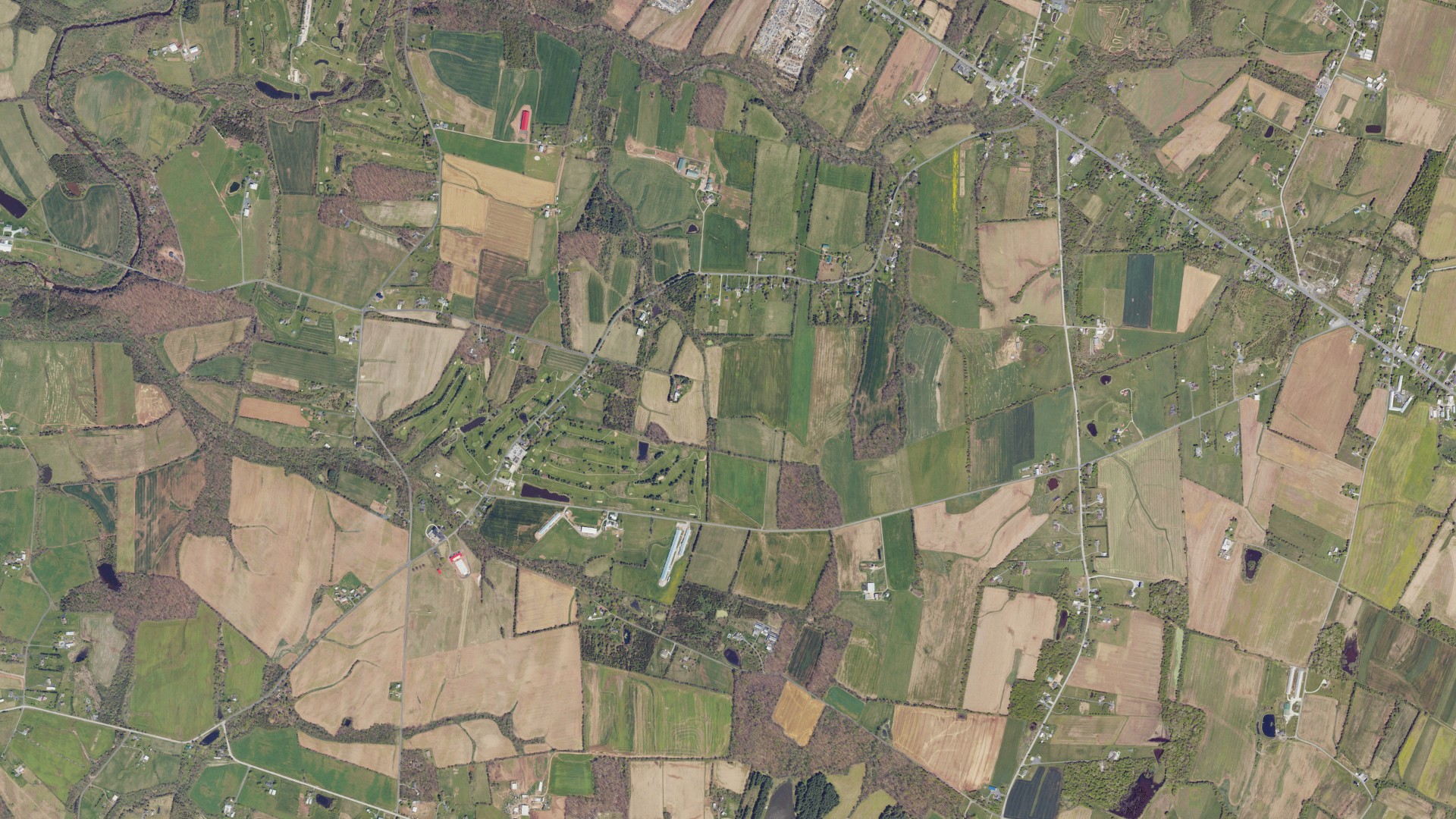 Aerial view of land around Mount Joy, Pennsylvania