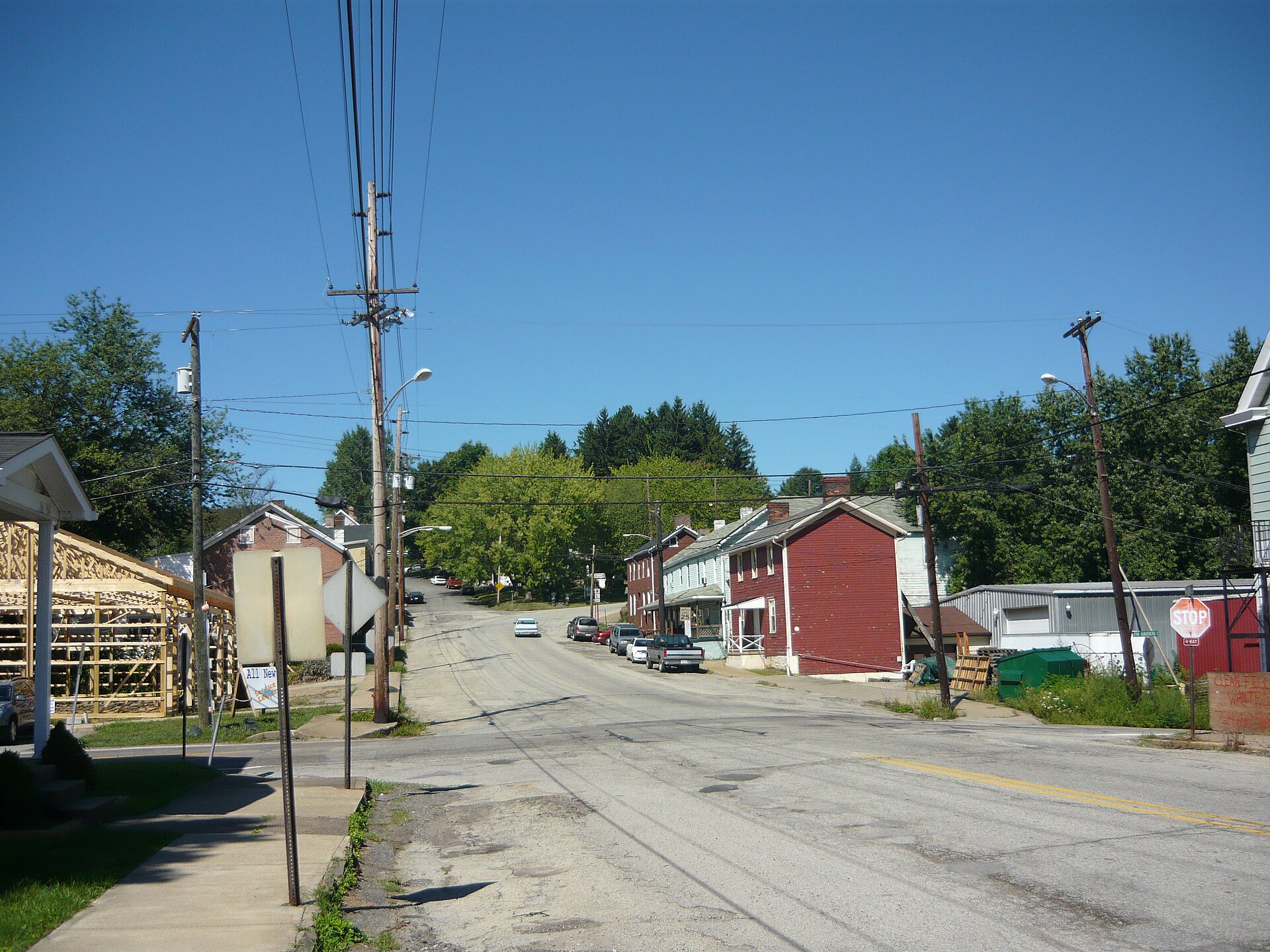 Main Street (looking westward), Adamsburg, Westmoreland County, Pennsylvania.