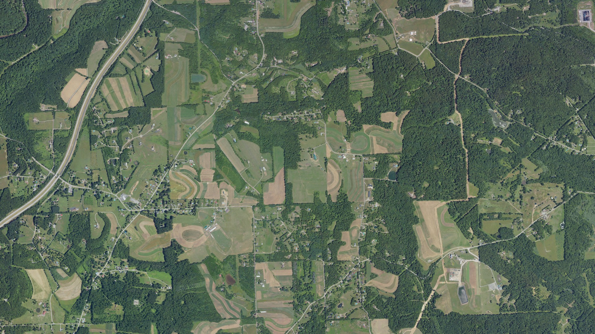 Aerial view of land around South Buffalo, Pennsylvania