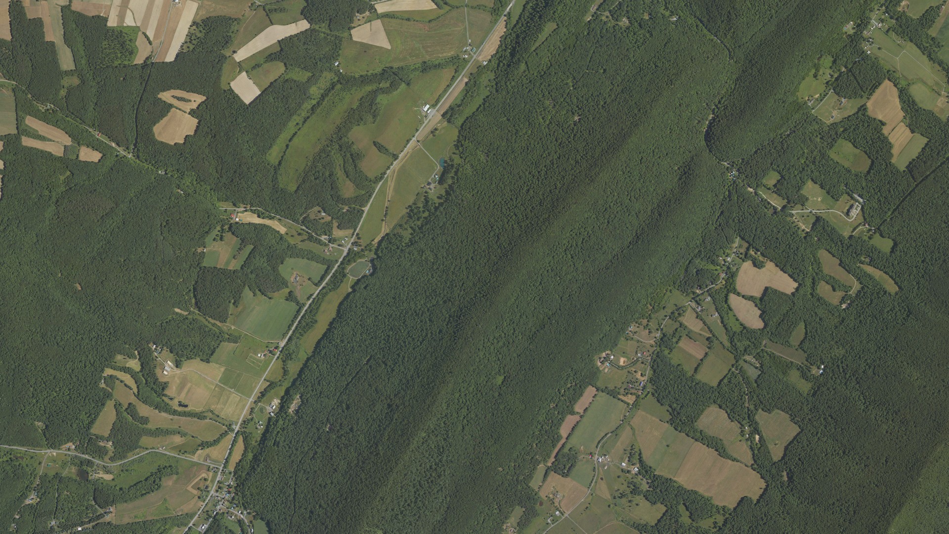 Aerial view of land around Harrison, Pennsylvania