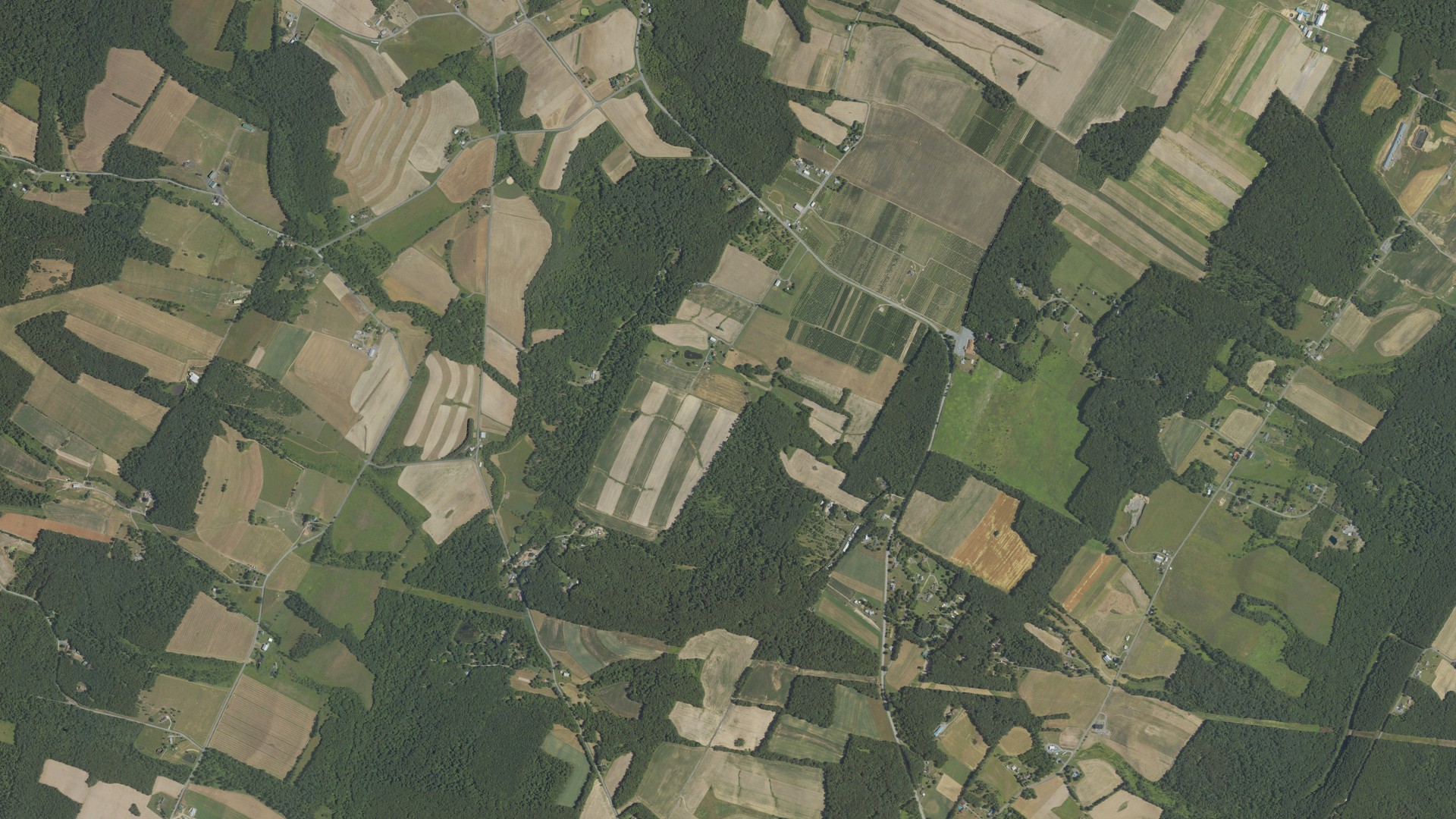 Natural-color aerial photograph of land around Napier, Pennsylvania