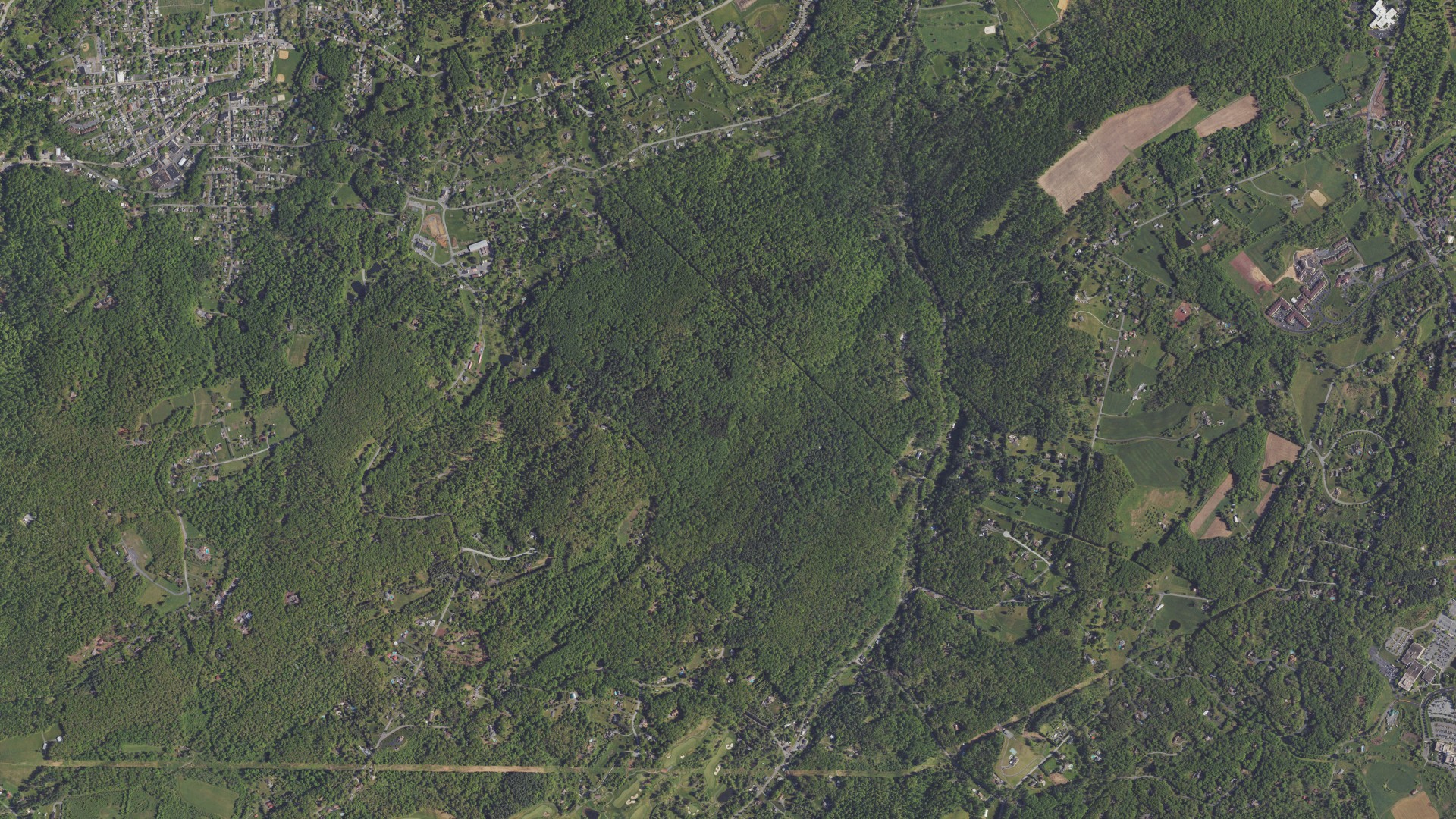 Natural-color aerial photograph of land around Cumru, Pennsylvania