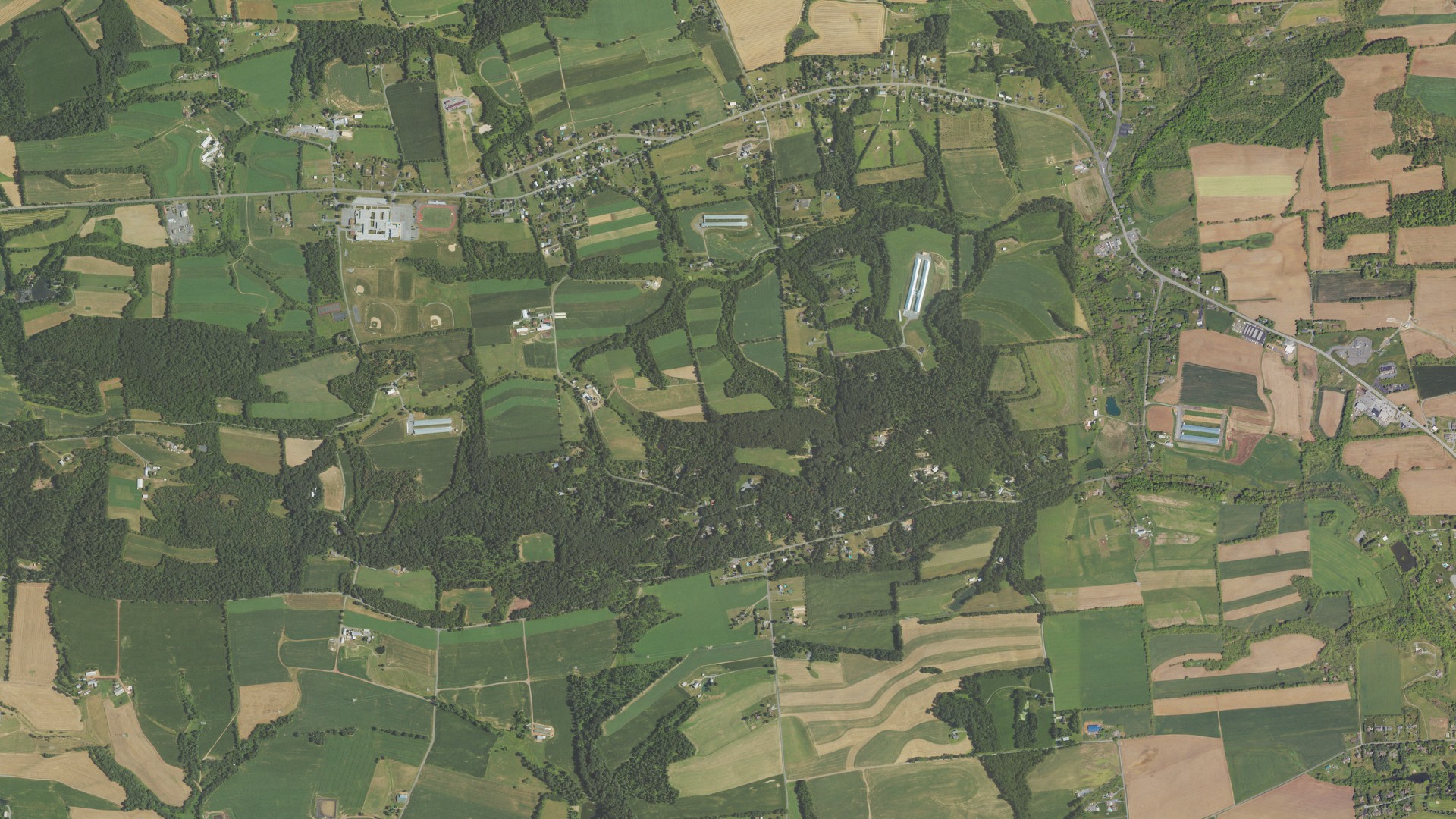 Aerial view of land around Jefferson, Pennsylvania