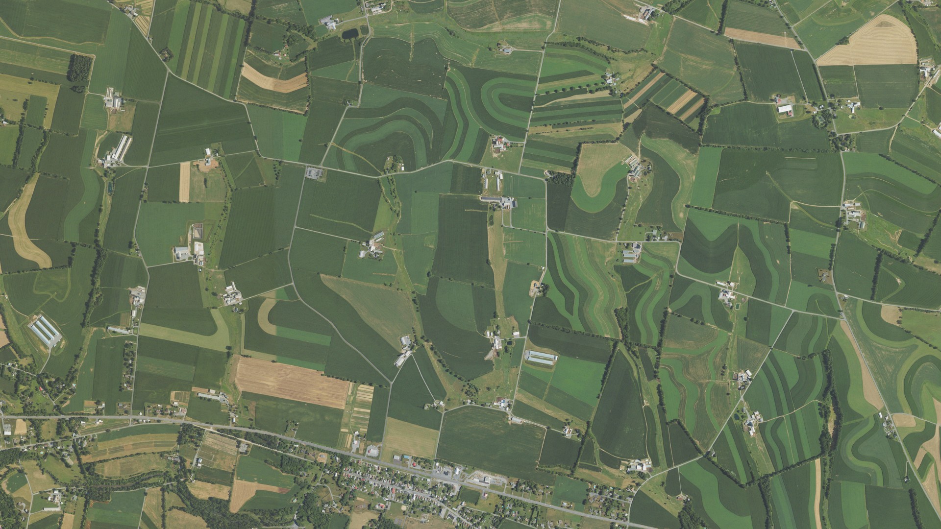 Aerial view of land around Marion, Pennsylvania