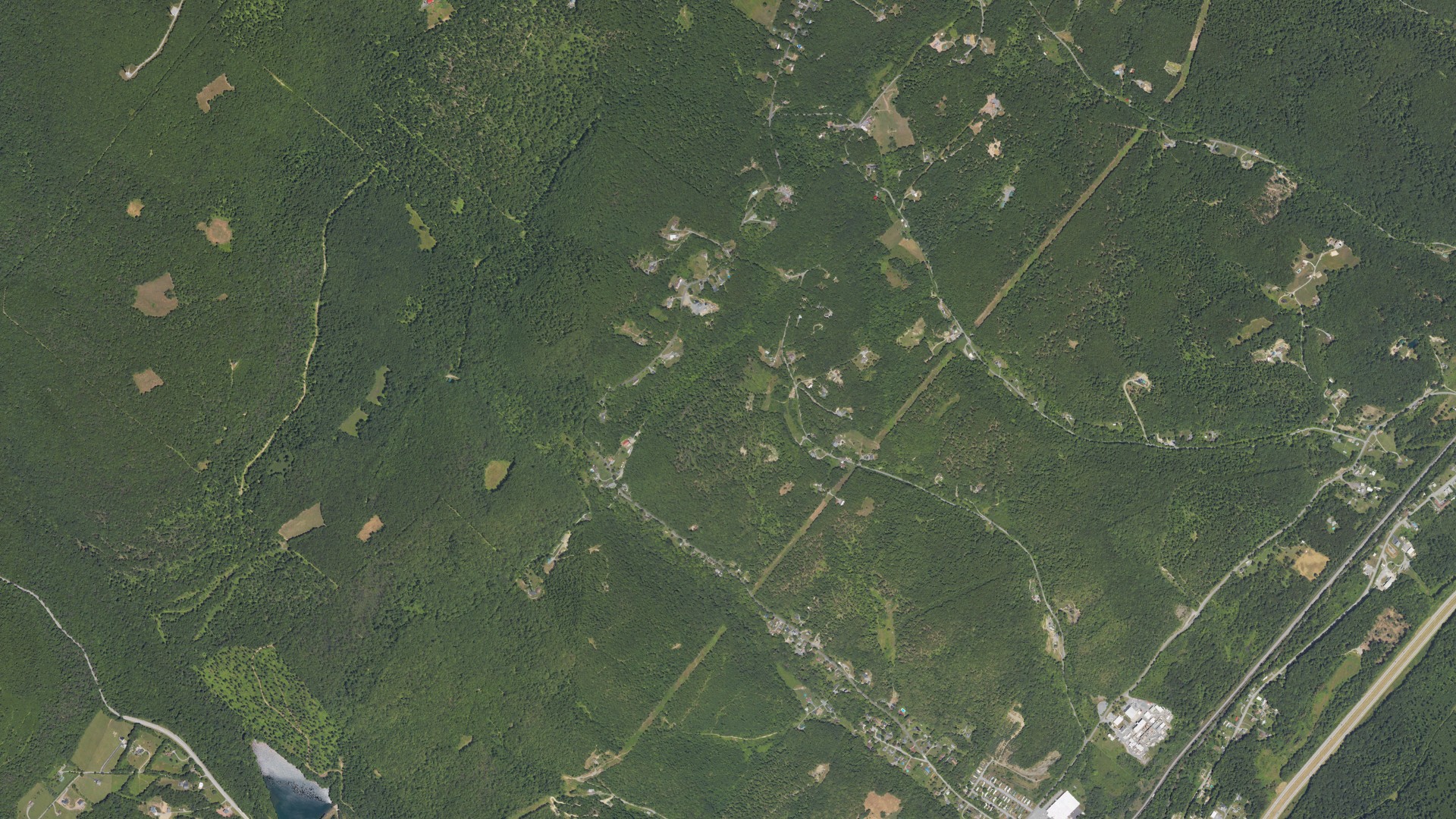 Aerial view of land around Snyder, Pennsylvania