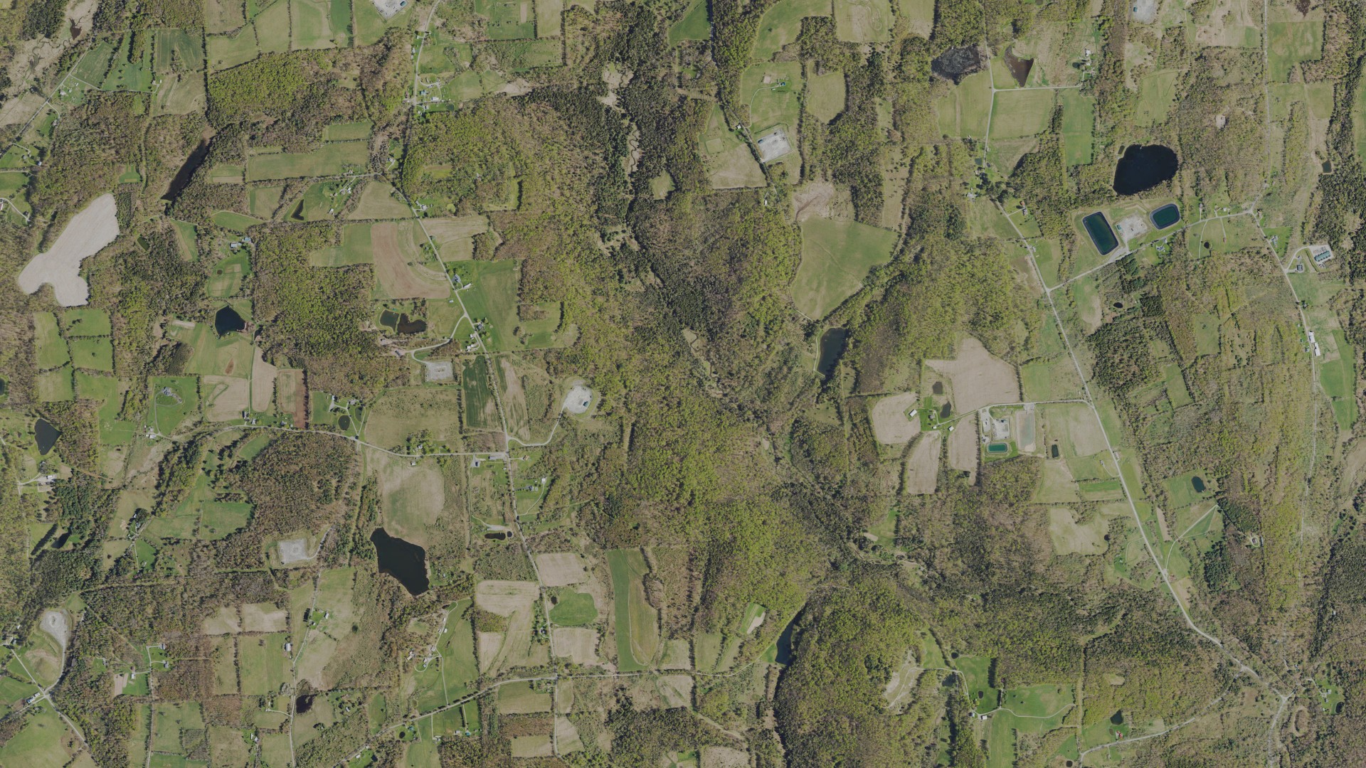 Aerial view of land around Herrick, Pennsylvania