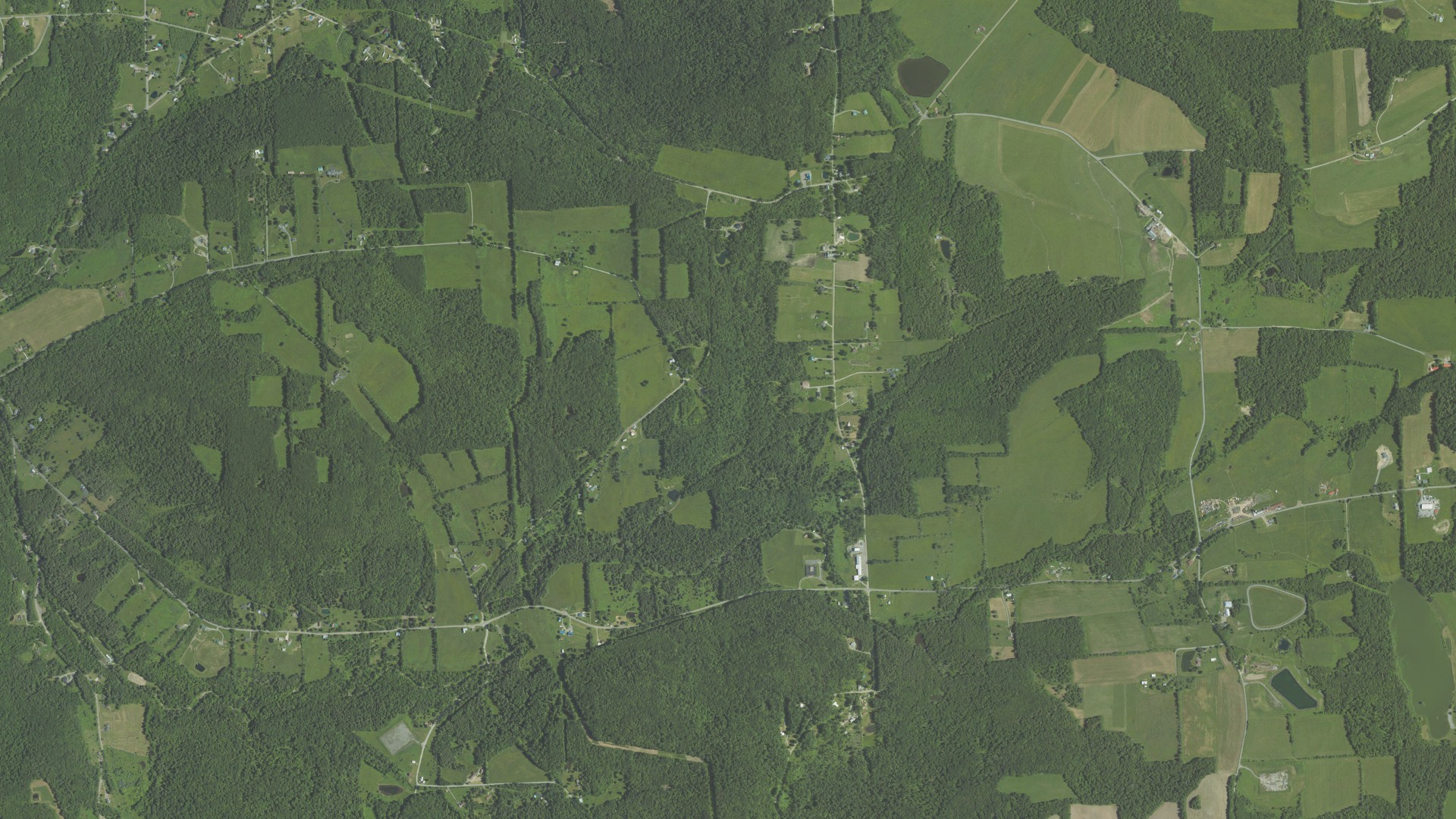 Aerial view of land around Litchfield, Pennsylvania