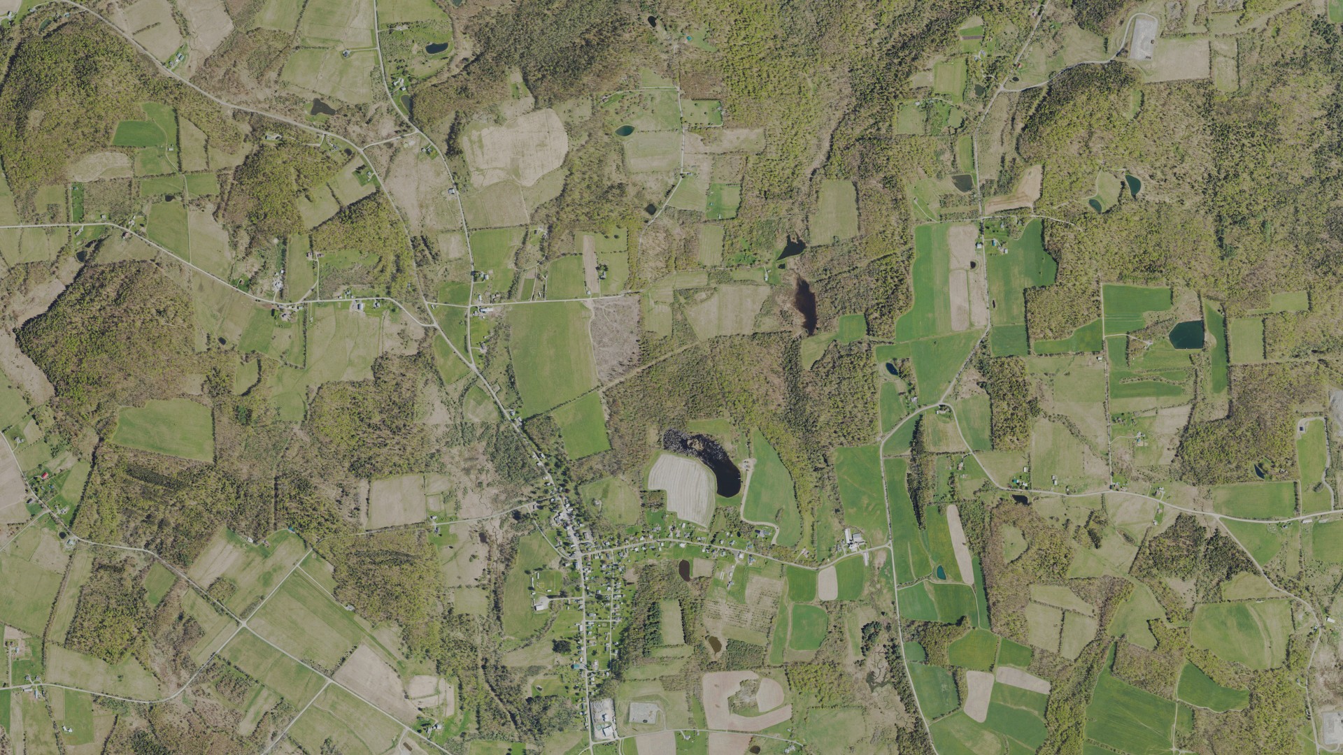 Natural-color aerial photograph of land around Pike, Pennsylvania