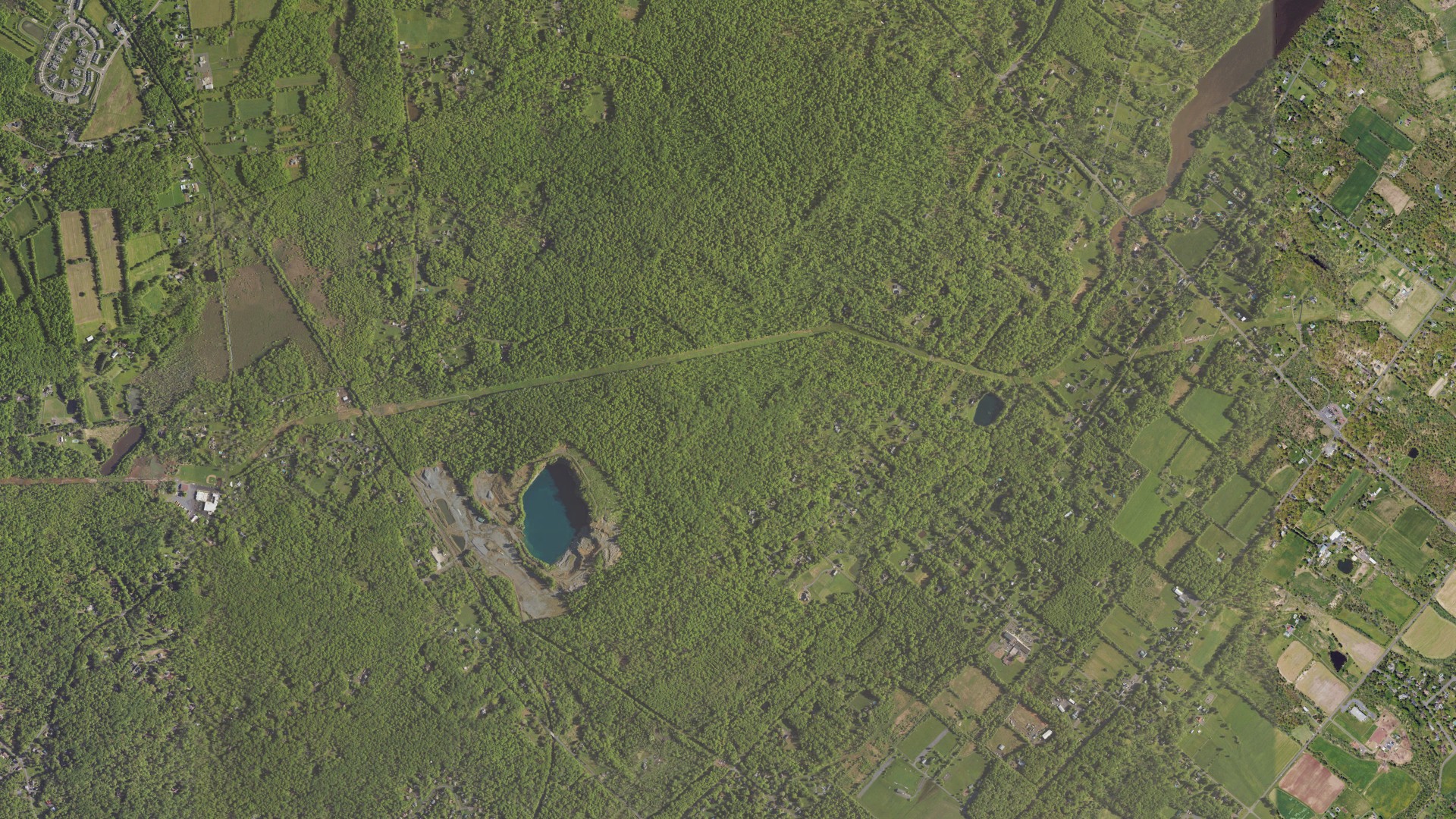 Aerial view of land around East Rockhill, Pennsylvania