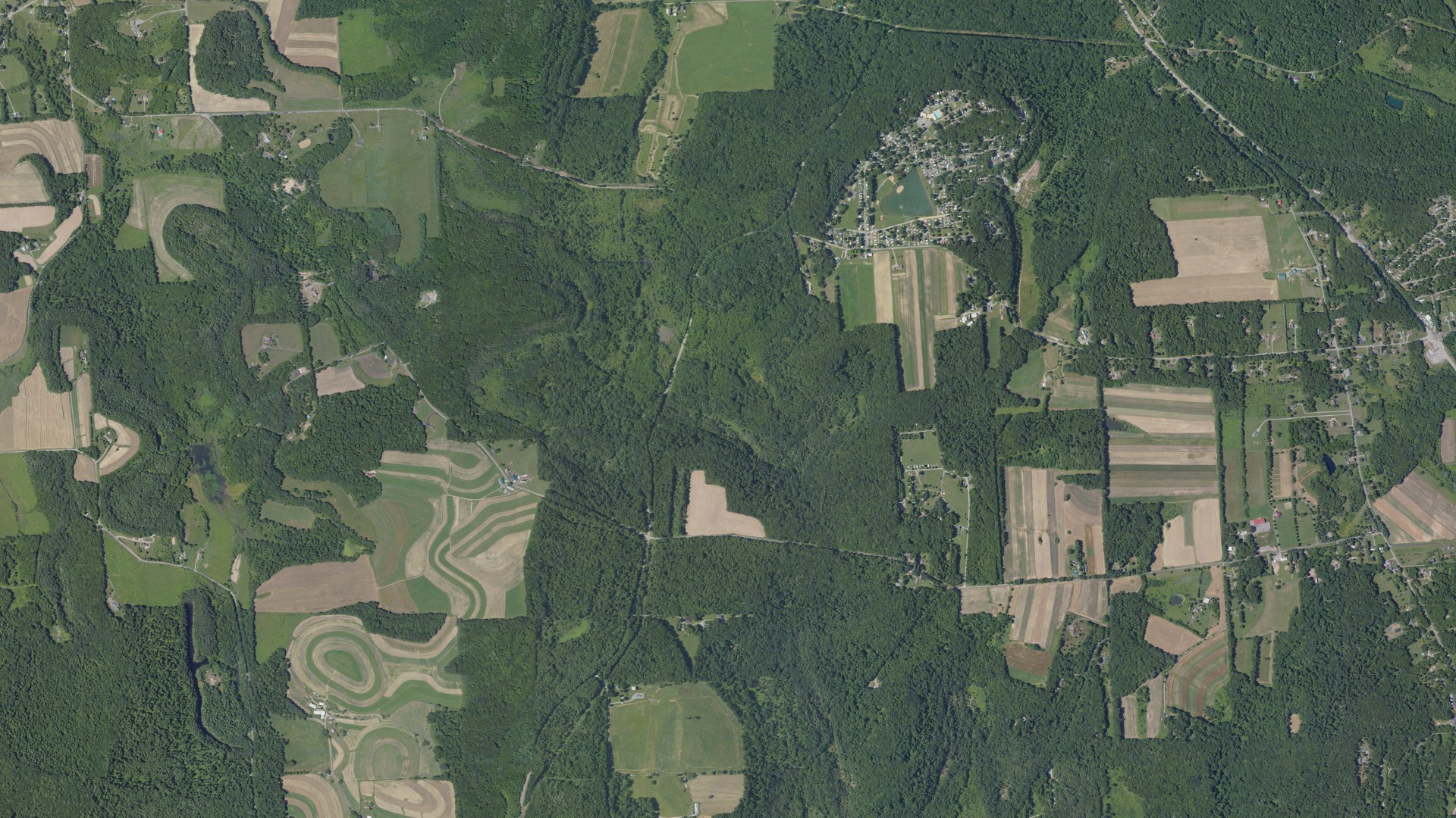 Aerial view of land around Brady, Pennsylvania