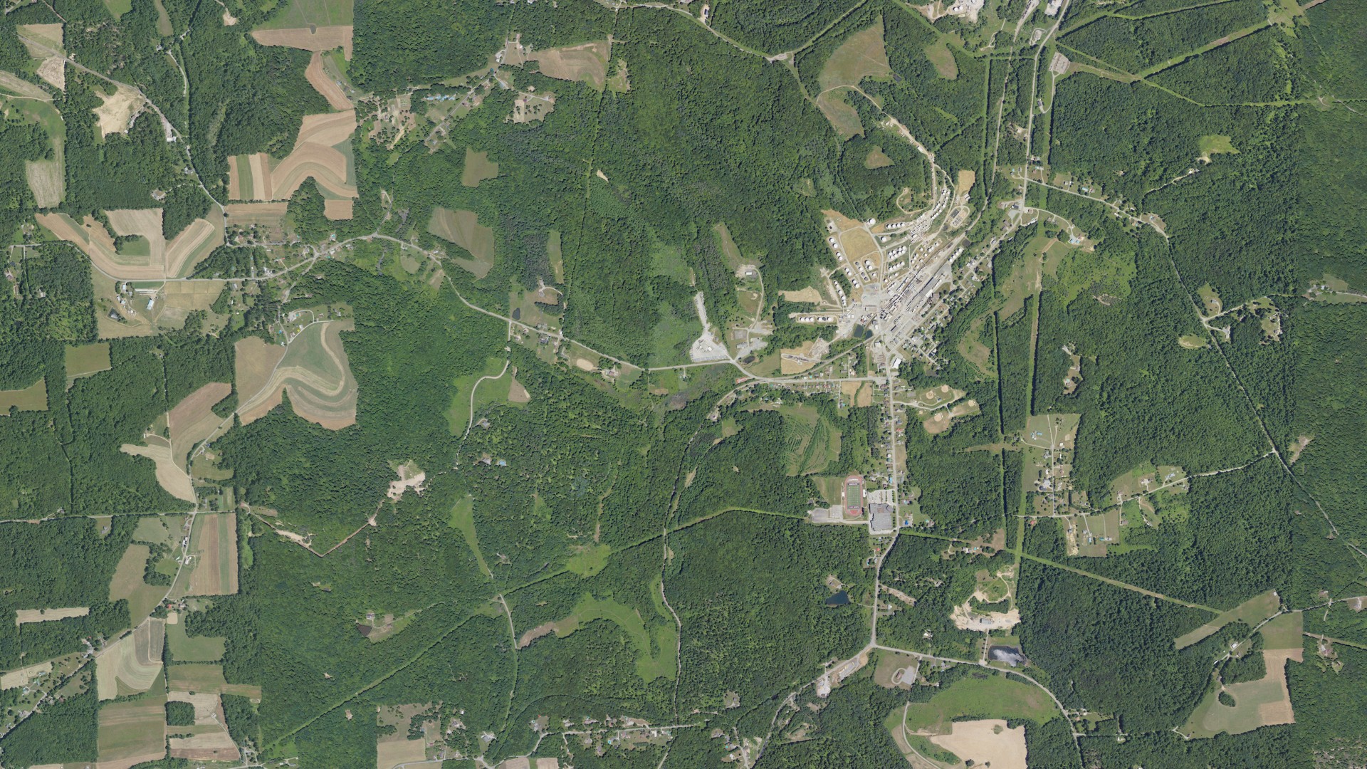 Natural-color aerial photograph of land around Fairview, Pennsylvania