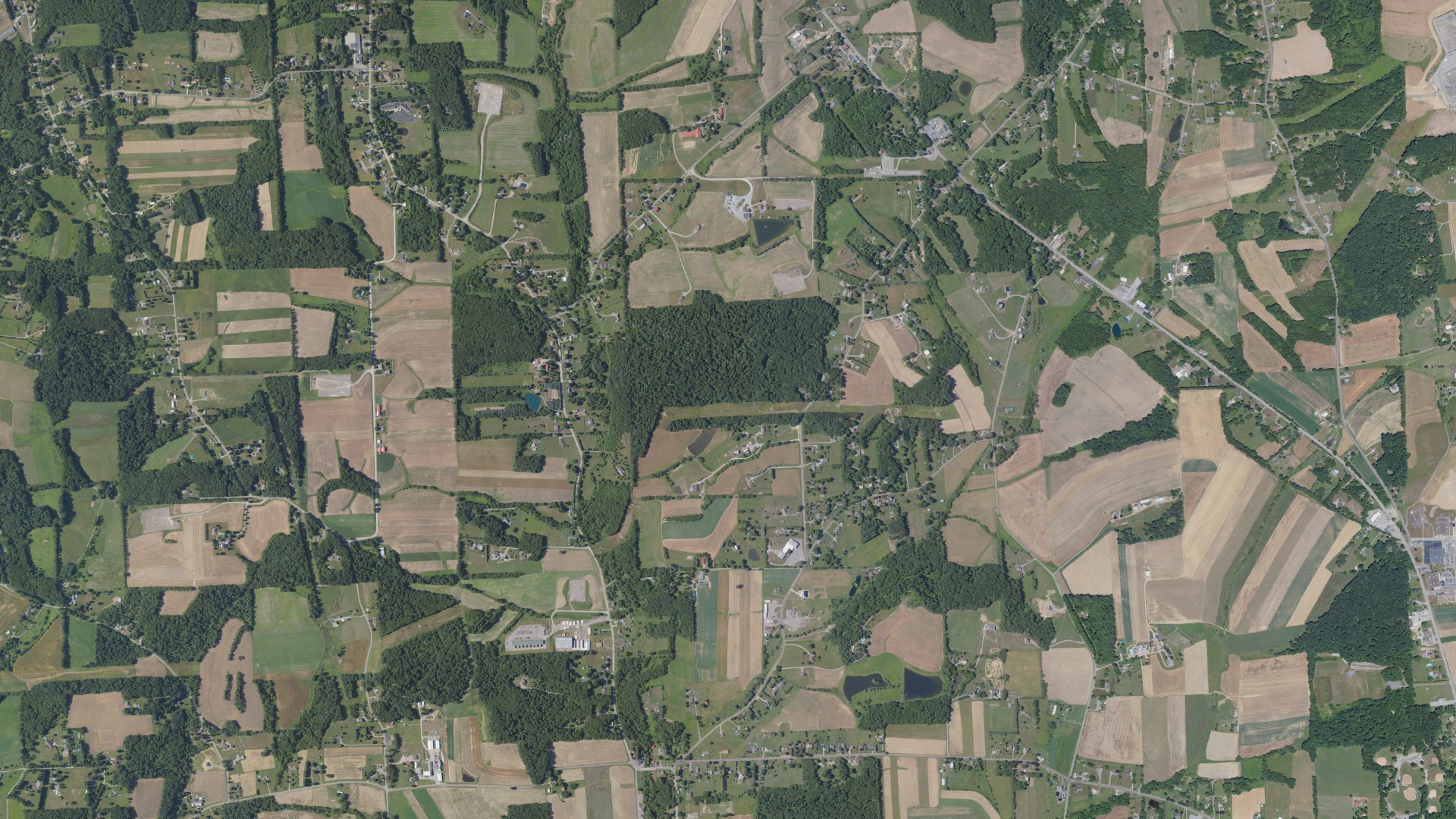 Aerial view of land around Jefferson, Pennsylvania