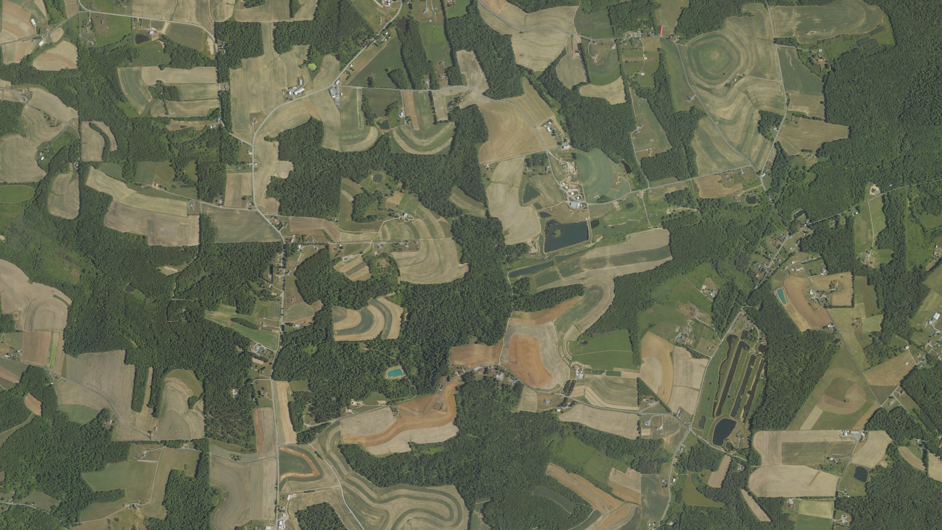 Aerial view of land around Allegheny, Pennsylvania
